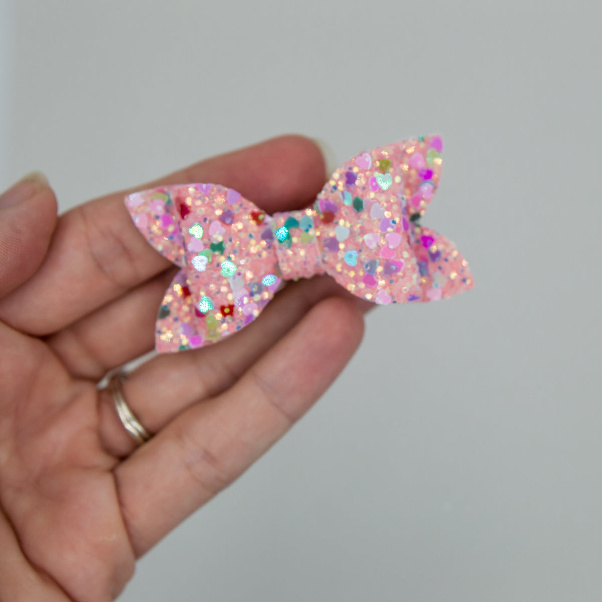 Berry Pink Bow Glitter Stickers