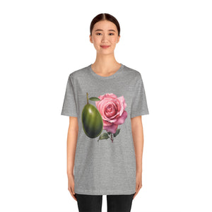 Olives and roses / Hydroxytyrosol makeup / Olive trees / Unisex Jersey Short Sleeve Tee