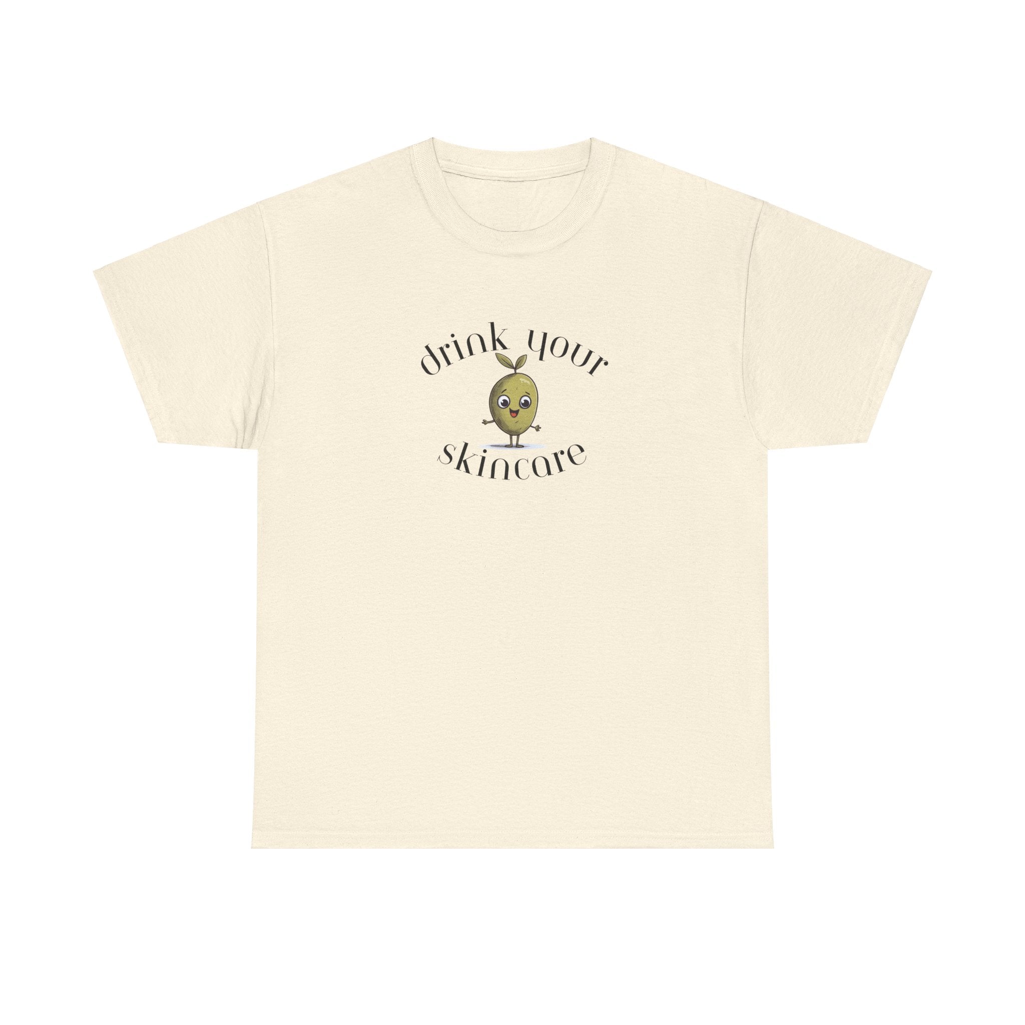 Drink your skincare / olive trees / olive cartoon / Unisex Heavy Cotton Tee