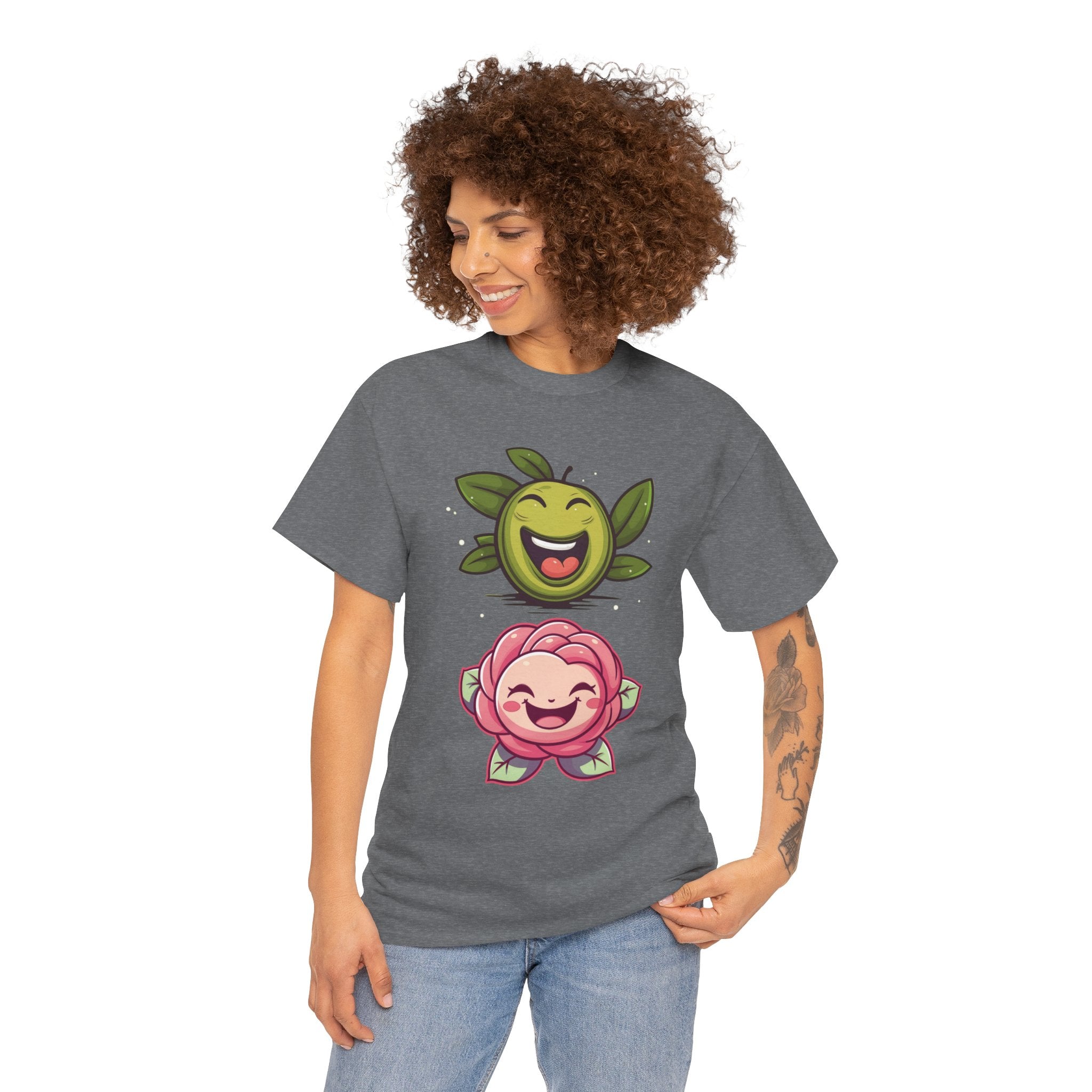 Olives and roses / olive trees / rose and olive cartoon / Unisex Heavy Cotton Tee