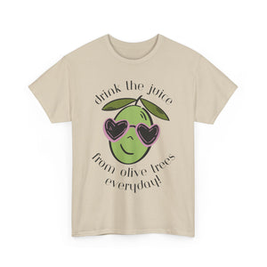 Drink skincare / olive trees / olive cartoon / Unisex Heavy Cotton Tee