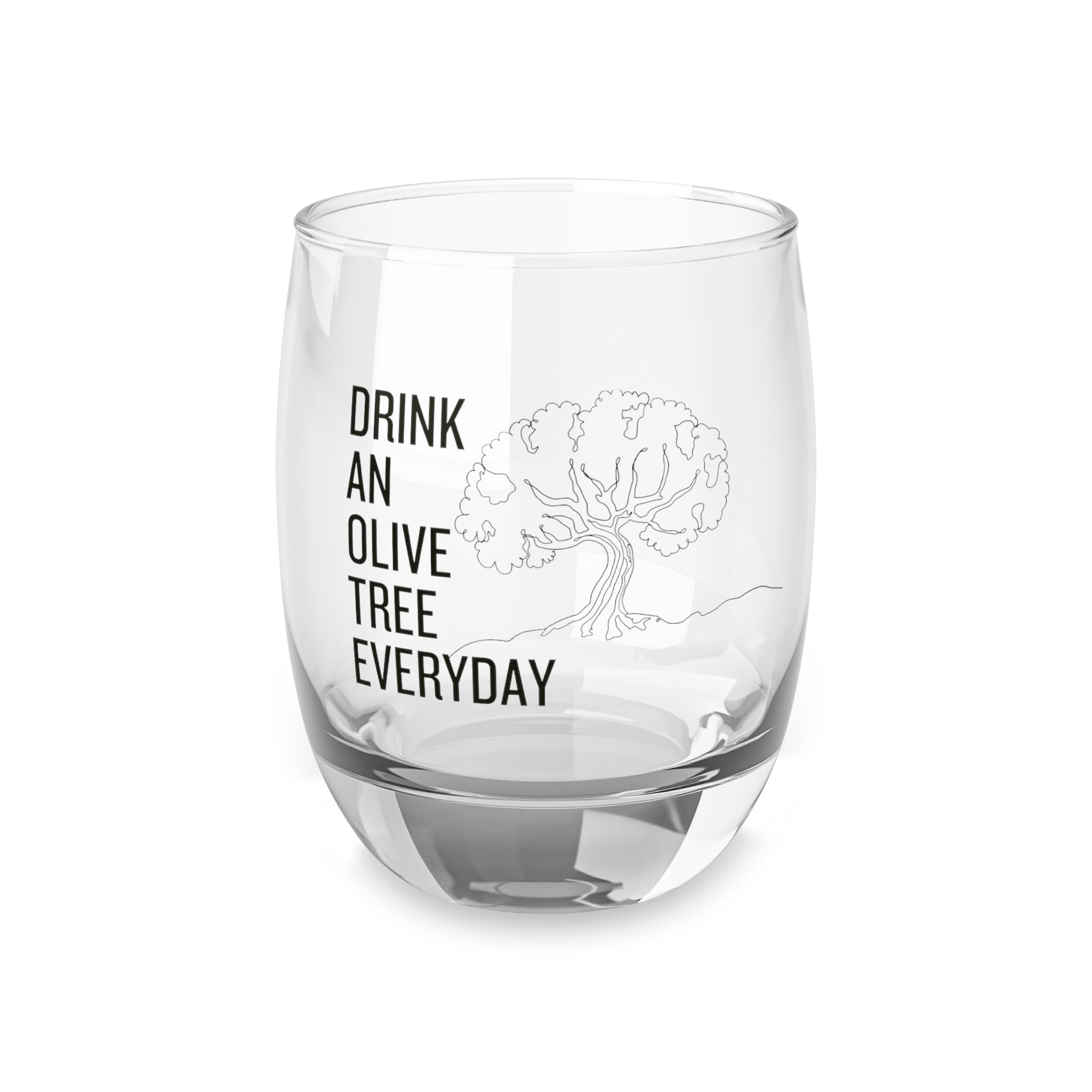 Black Drink an olive tree everyday / consultant swag gift / Small Glass