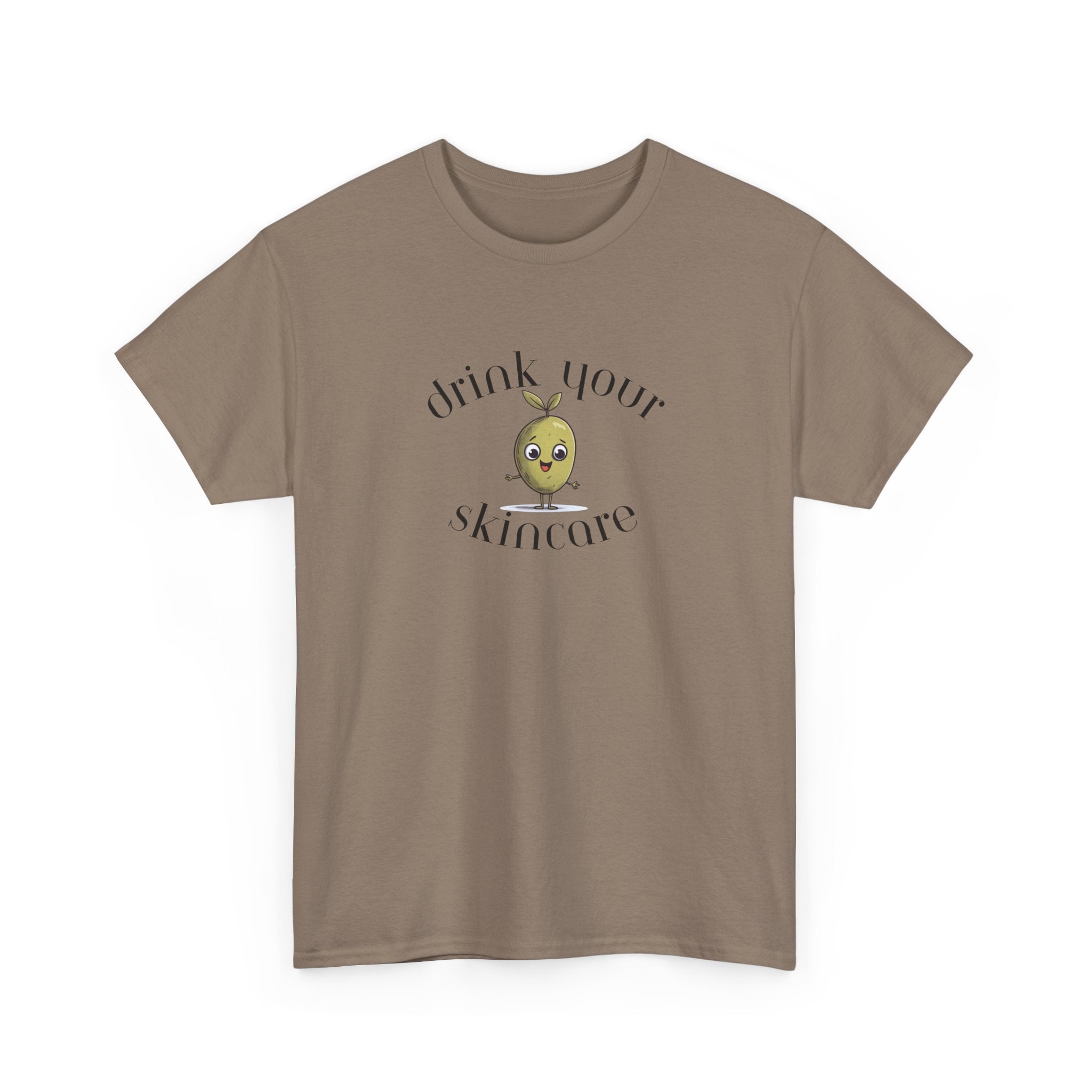 Drink your skincare / olive trees / olive cartoon / Unisex Heavy Cotton Tee