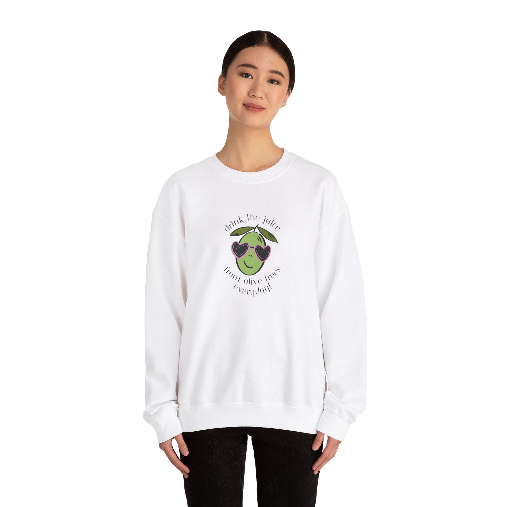 Drink an olive tree everyday / waterless beauty / olive tree / Unisex Heavy Blend™ Crewneck Sweatshirt