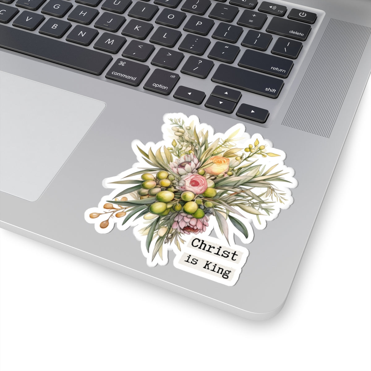 Floral Christ is King Sticker | Inspirational Rose Design for Faith Lovers