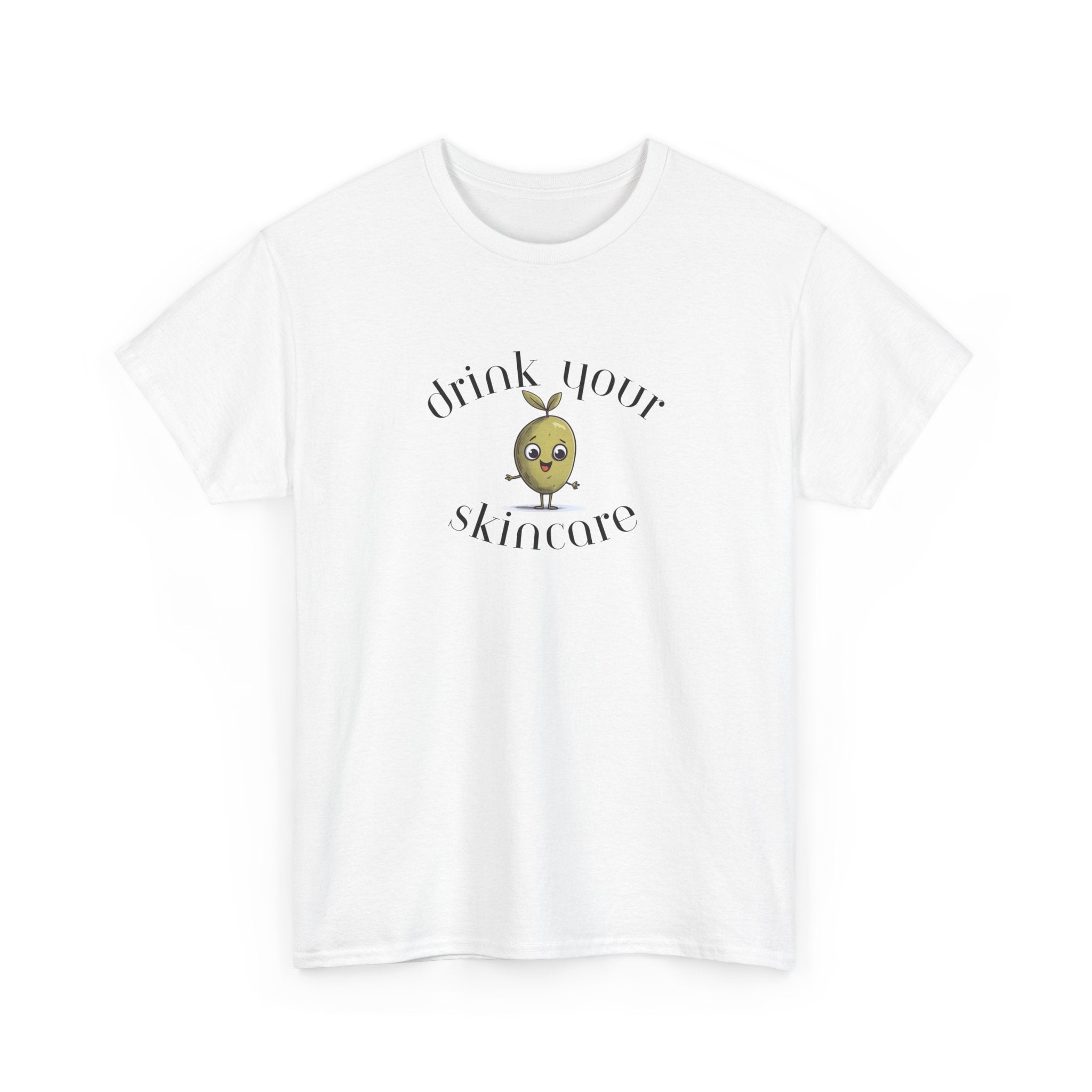 Drink your skincare / olive trees / olive cartoon / Unisex Heavy Cotton Tee