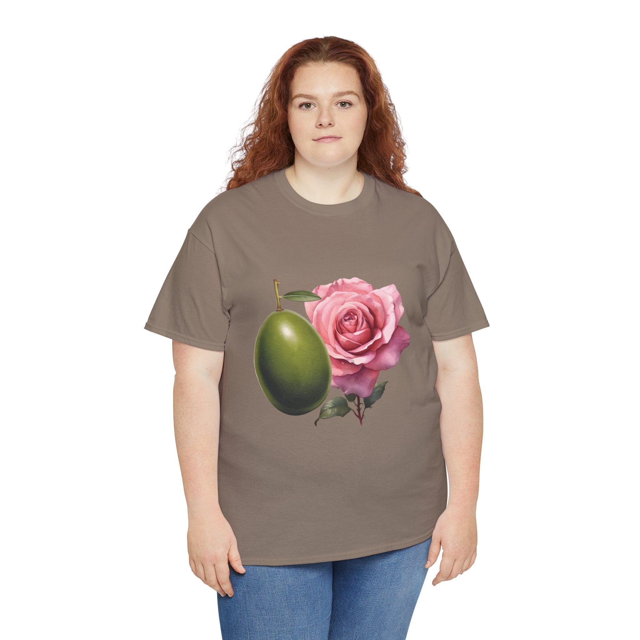 Olives and roses / olive trees / rose and olive cartoon / Unisex Heavy Cotton Tee