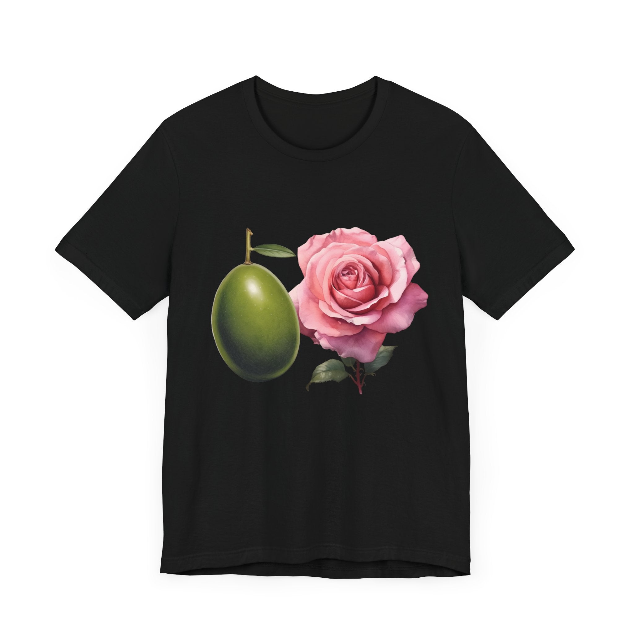 Olives and roses / Hydroxytyrosol makeup / Olive trees / Unisex Jersey Short Sleeve Tee