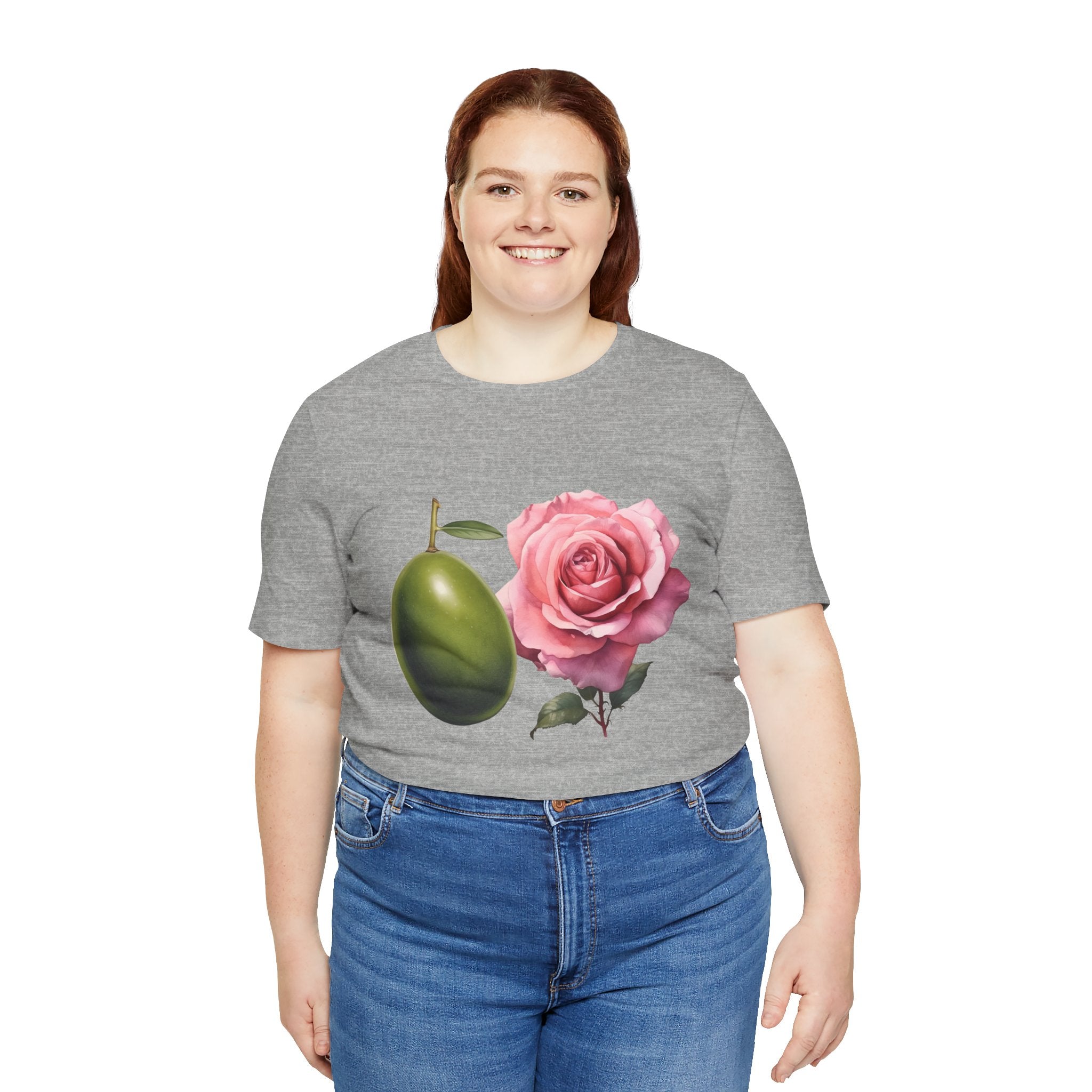 Olives and roses / Hydroxytyrosol makeup / Olive trees / Unisex Jersey Short Sleeve Tee