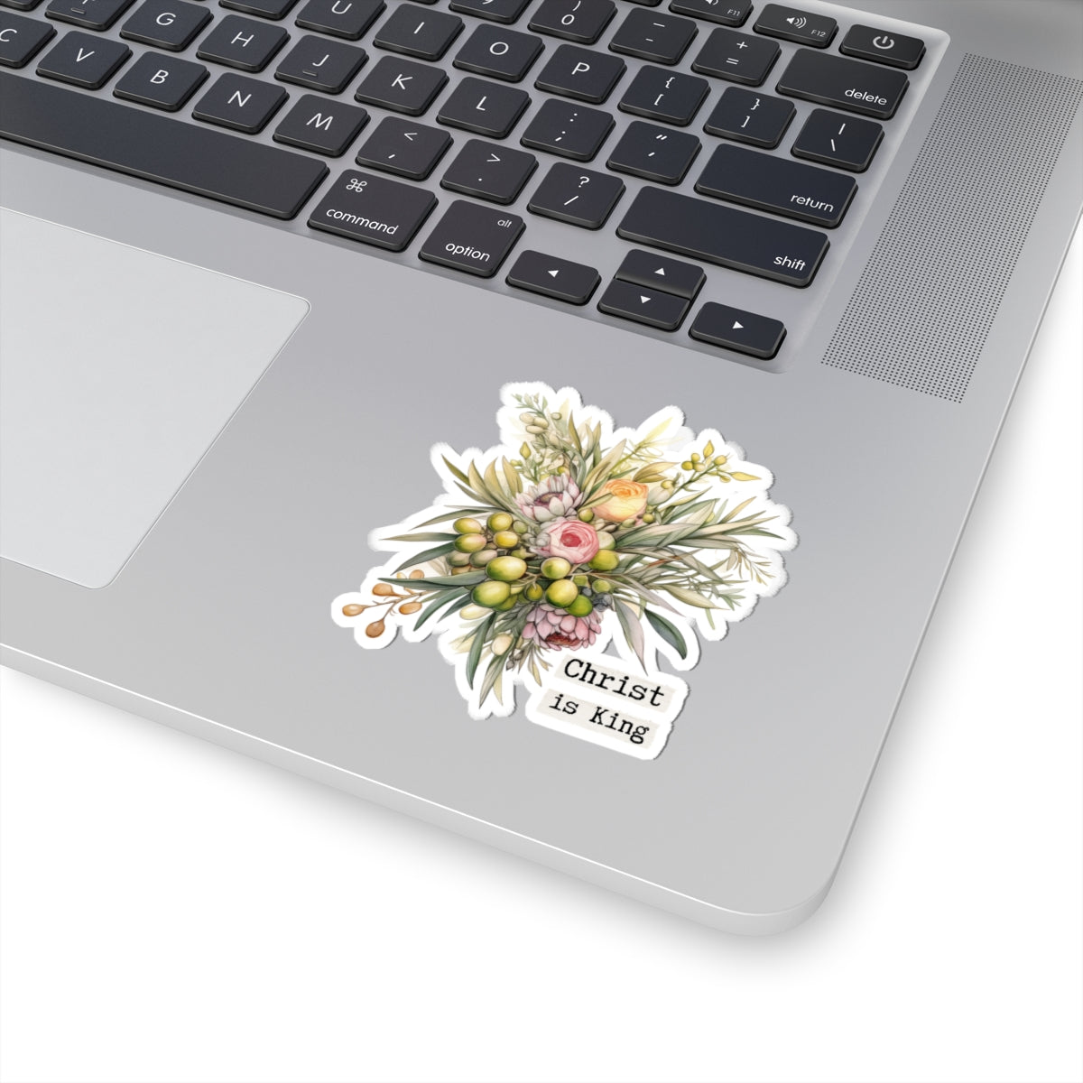 Floral Christ is King Sticker | Inspirational Rose Design for Faith Lovers