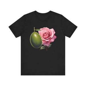 Olives and roses / Hydroxytyrosol makeup / Olive trees / Unisex Jersey Short Sleeve Tee