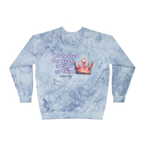 In my Esther era / hand drawn shirt / Bible gift / shirt /  Unisex Color Blast Crewneck Sweatshirt