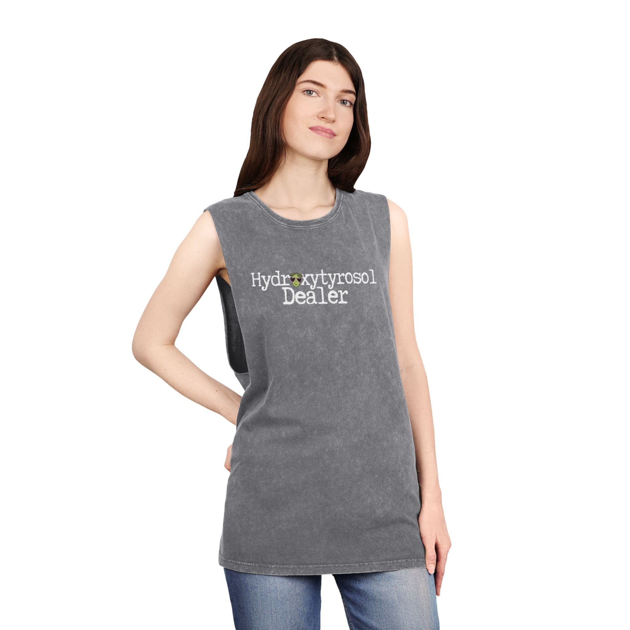 Hydroxytyrosol dealer / Olive tree consultant gift / Unisex Stonewash Tank Top