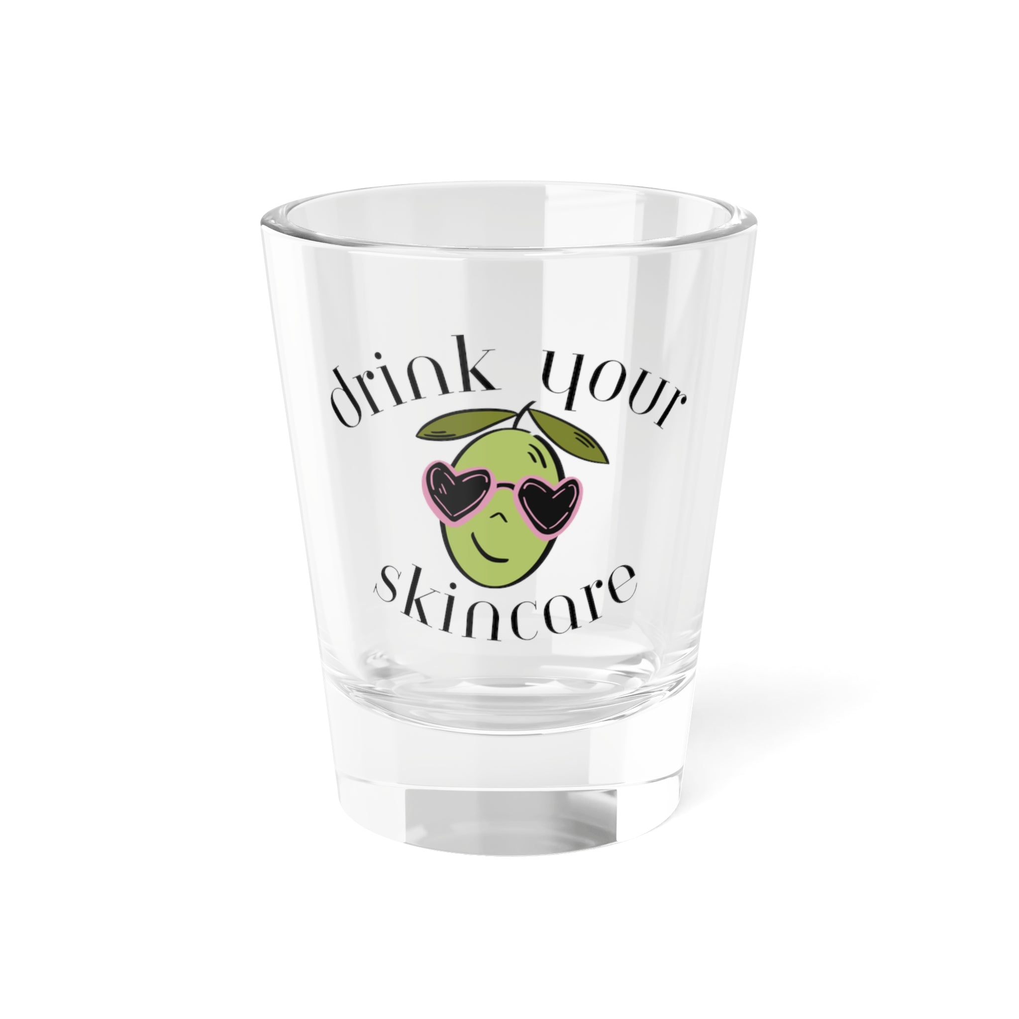 Drink your skincare / olive tree cartoon / Shot Glass, 1.5oz