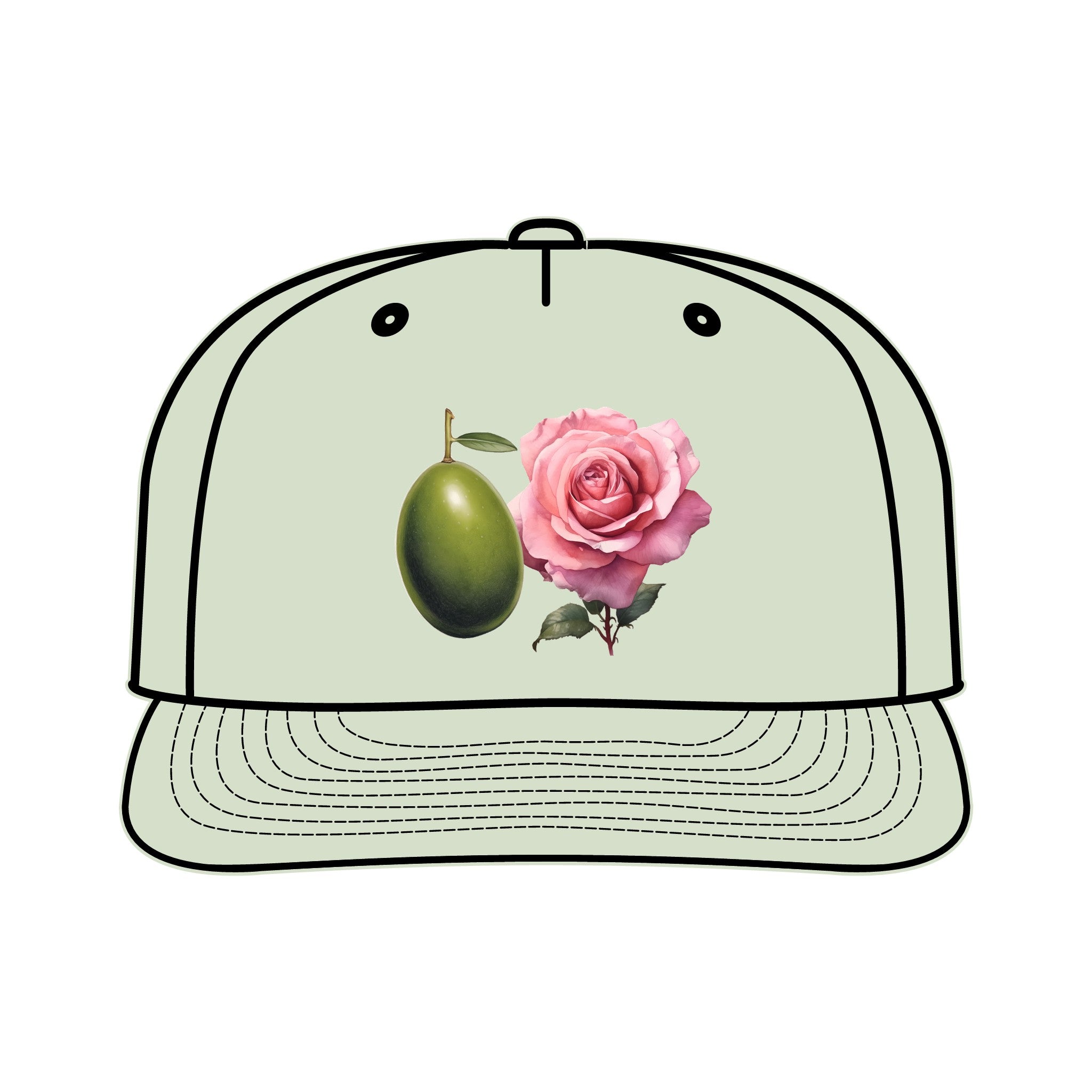 Olive tree roses and make up / hand drawn / Surf Cap