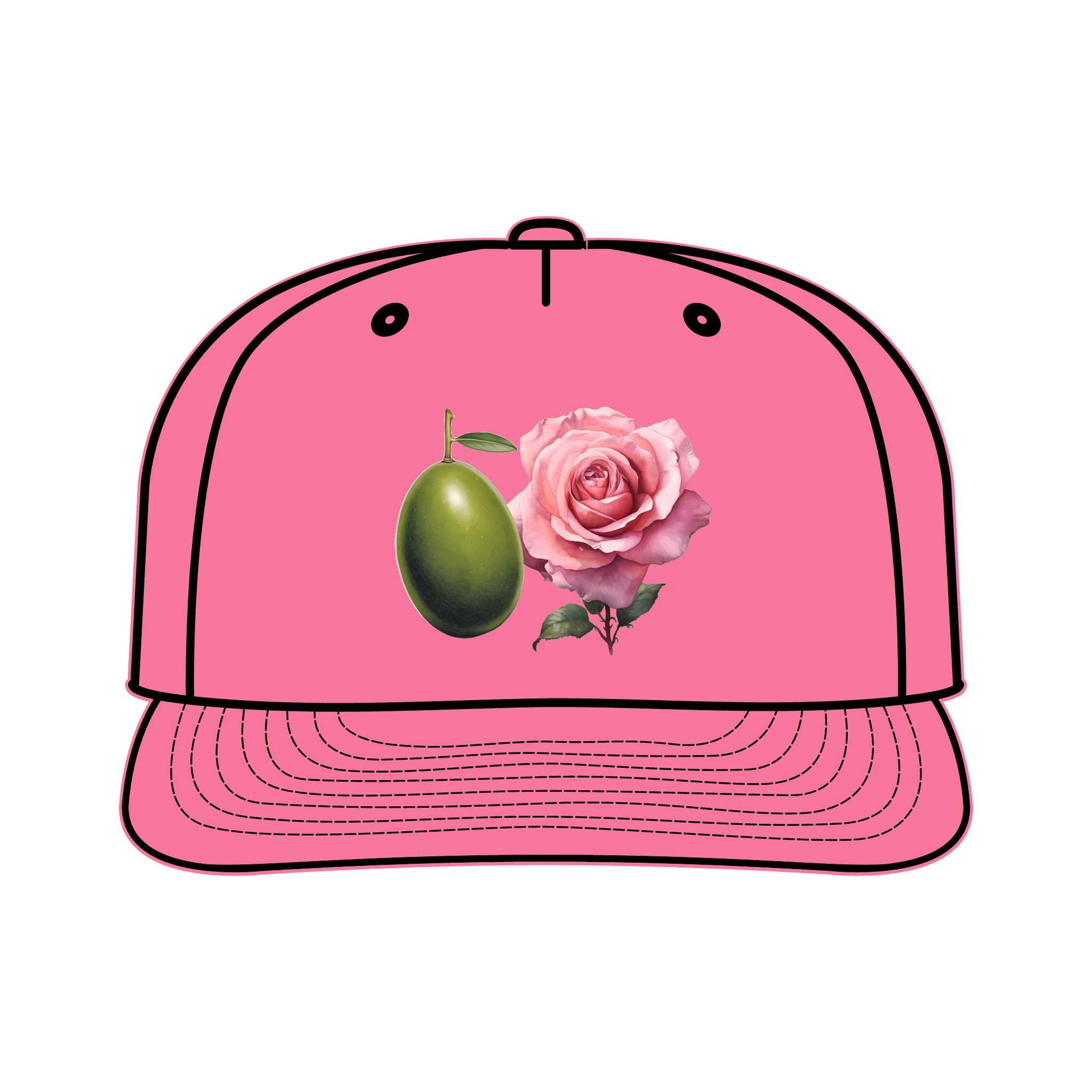 Olive tree roses and make up / hand drawn / Surf Cap