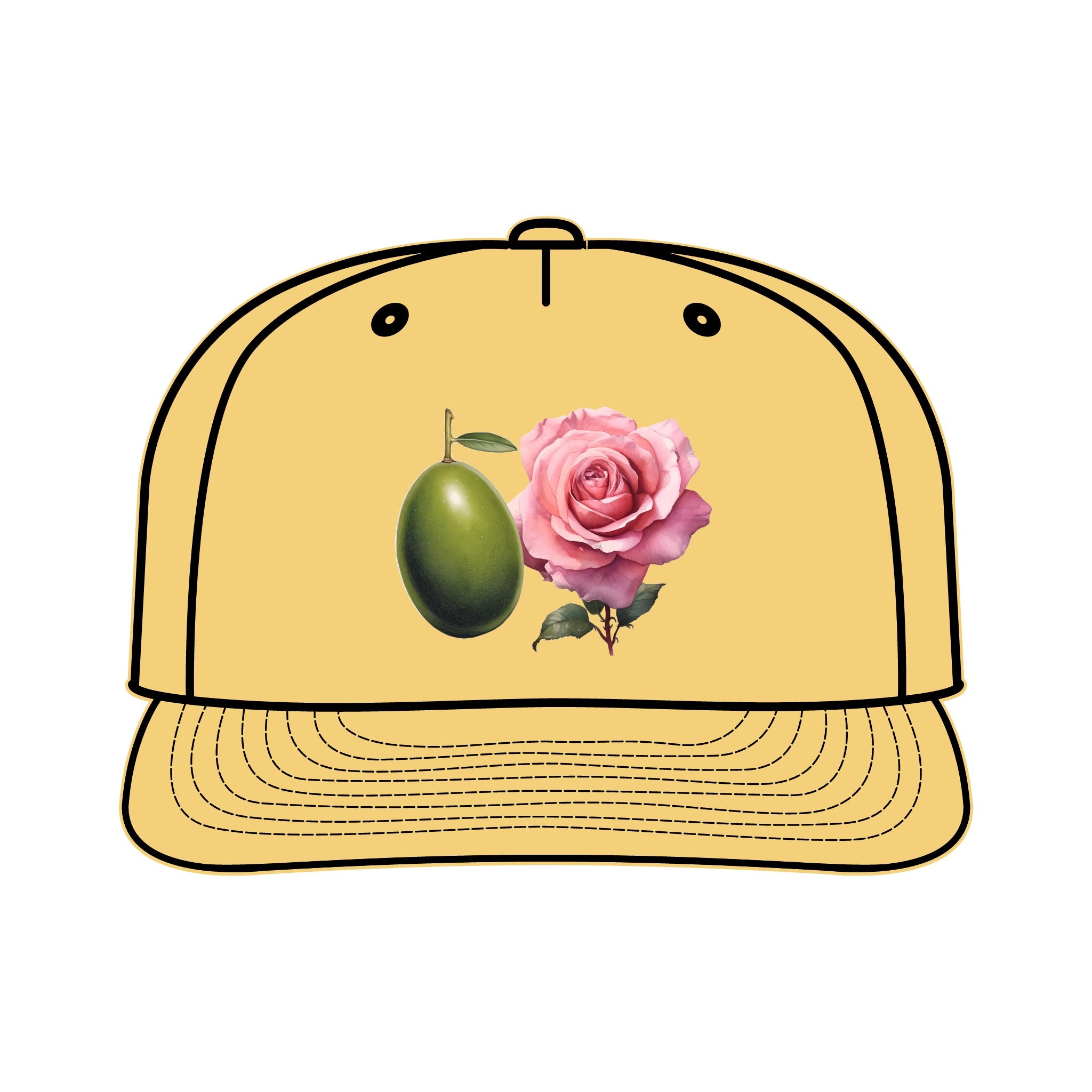 Olive tree roses and make up / hand drawn / Surf Cap