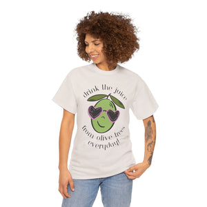 Drink skincare / olive trees / olive cartoon / Unisex Heavy Cotton Tee