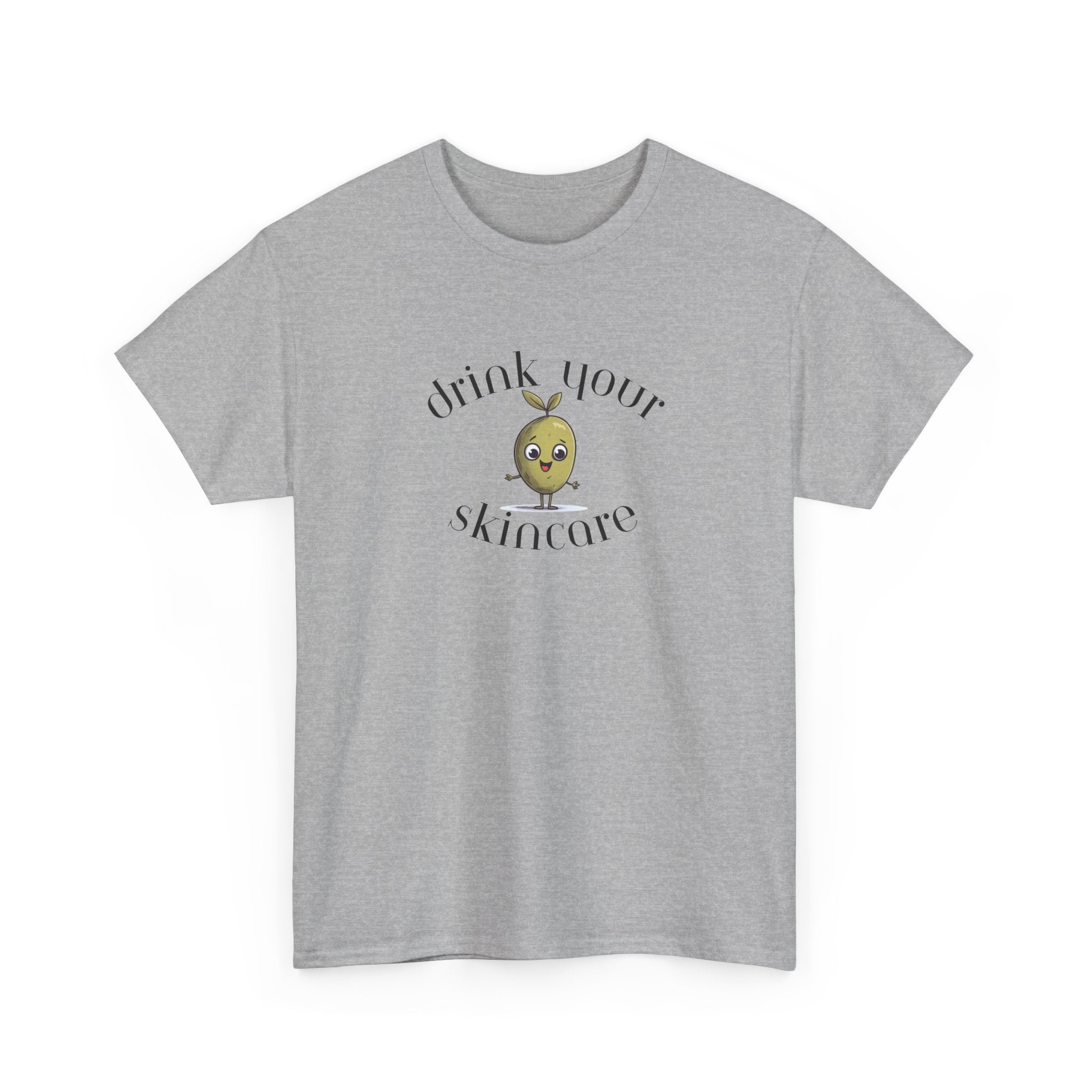 Drink your skincare / olive trees / olive cartoon / Unisex Heavy Cotton Tee