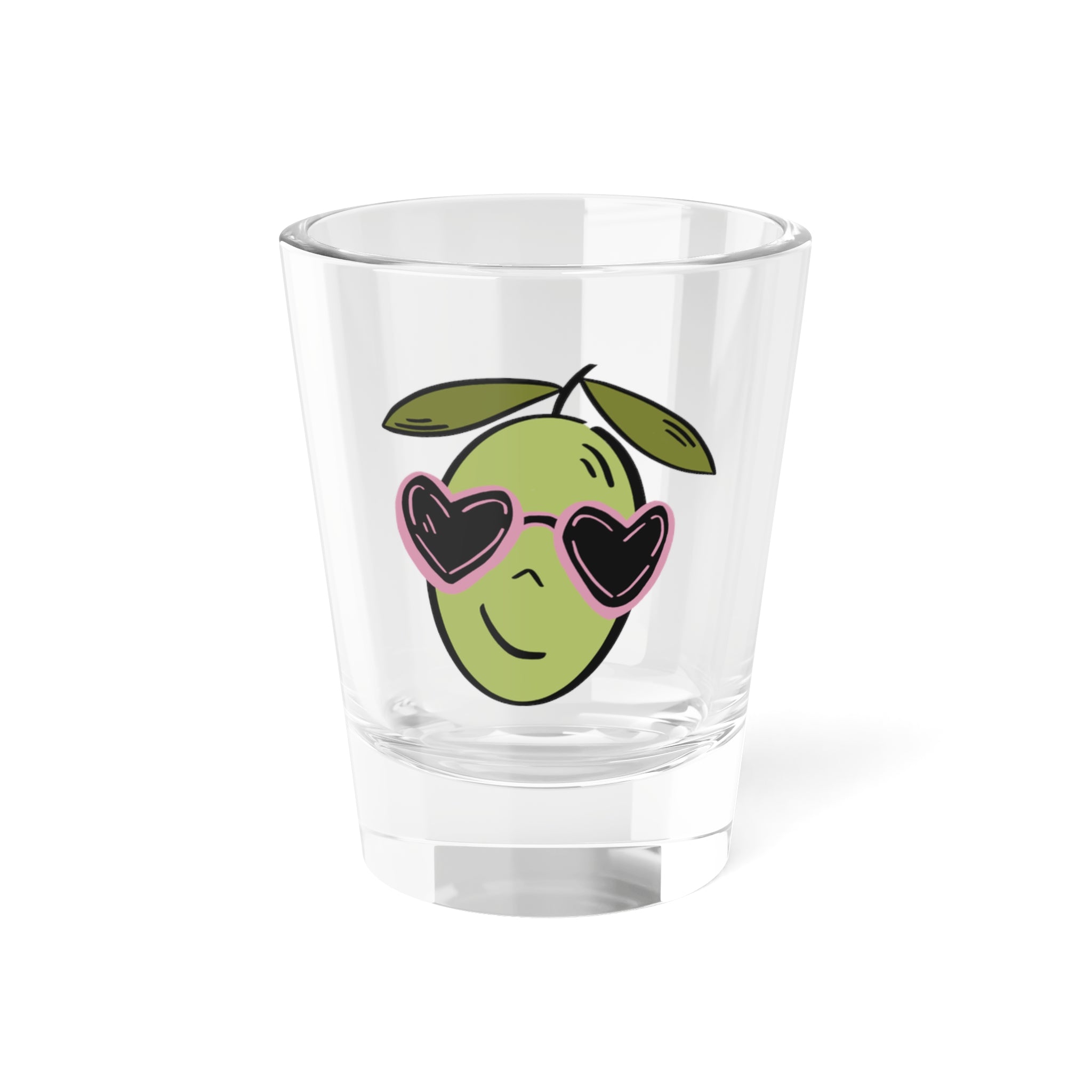 Cartoon Olive / Olive tree consultant / Shot Glass, 1.5oz