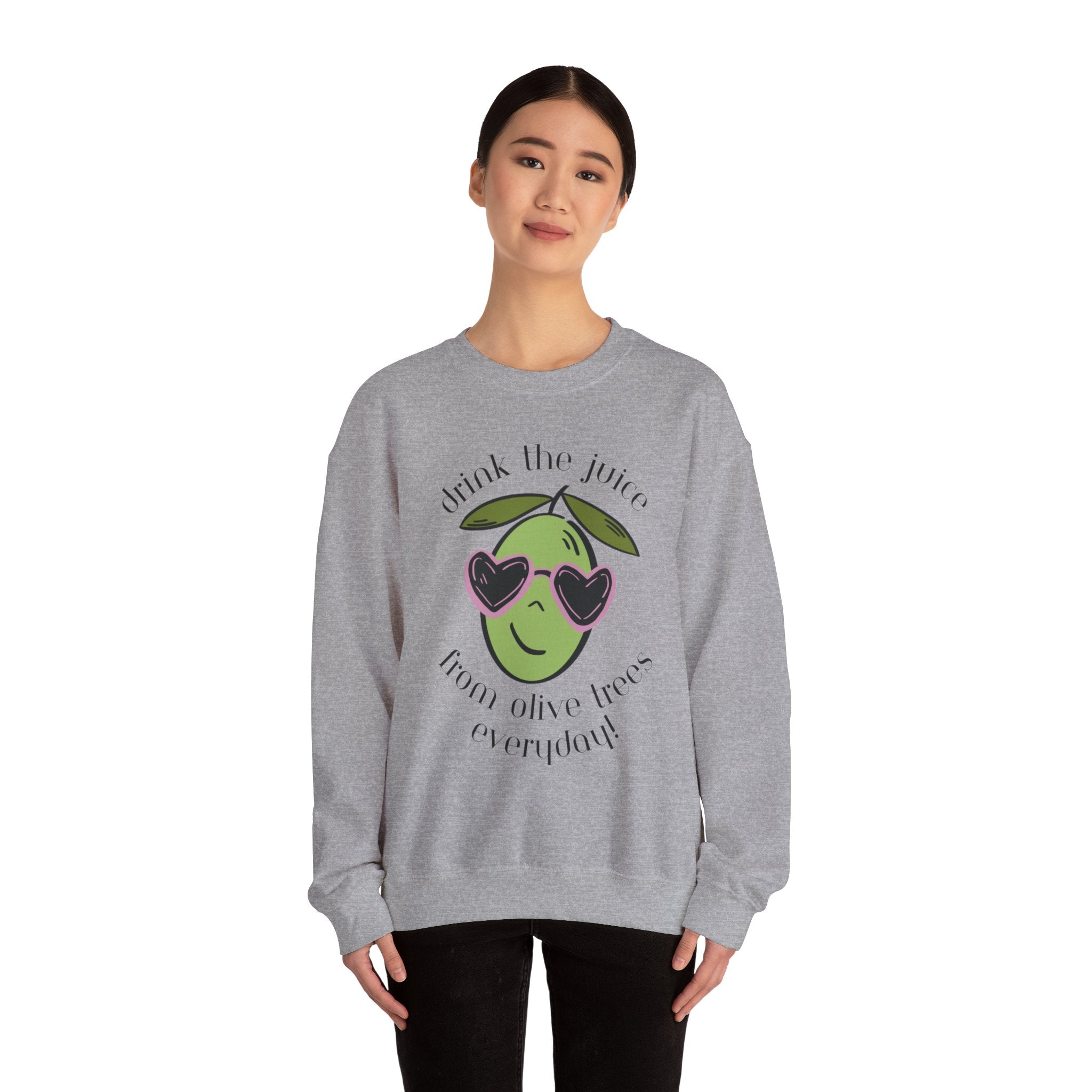 Drink an olive tree everyday / waterless beauty / olive tree / Unisex Heavy Blend™ Crewneck Sweatshirt