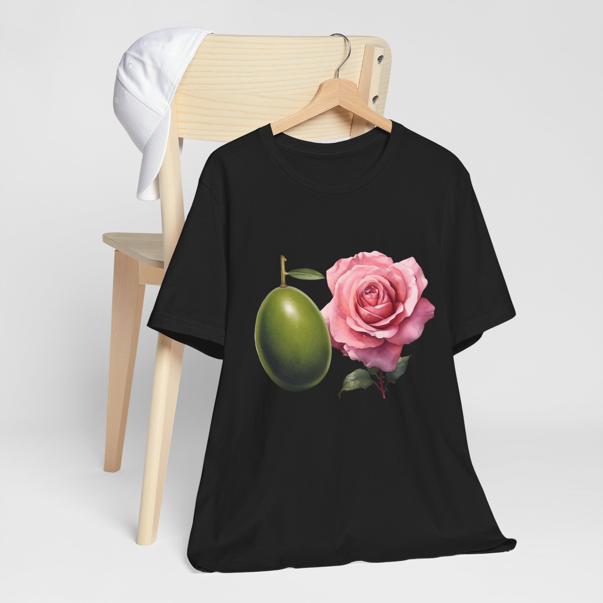 Olives and roses / Hydroxytyrosol makeup / Olive trees / Unisex Jersey Short Sleeve Tee