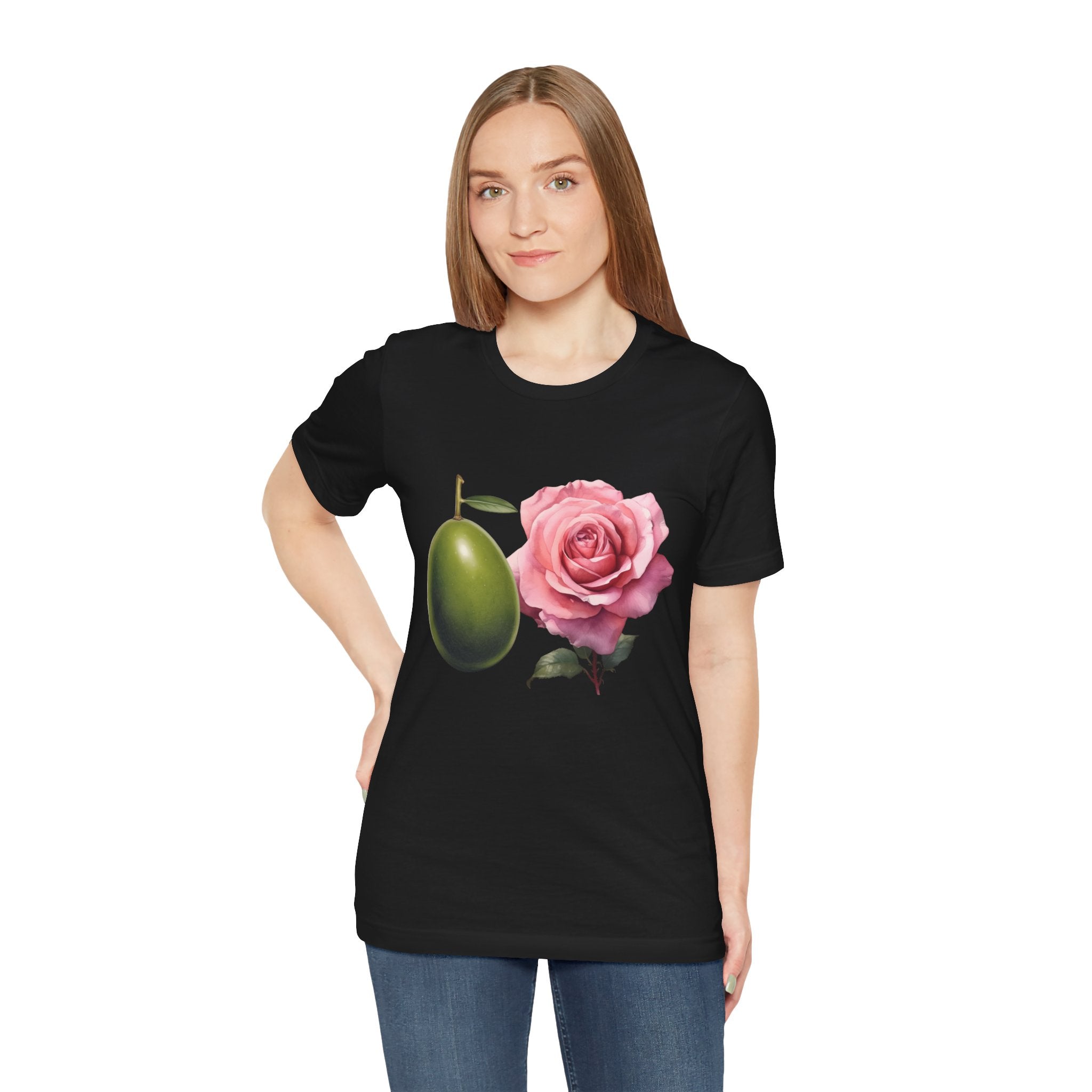 Olives and roses / Hydroxytyrosol makeup / Olive trees / Unisex Jersey Short Sleeve Tee