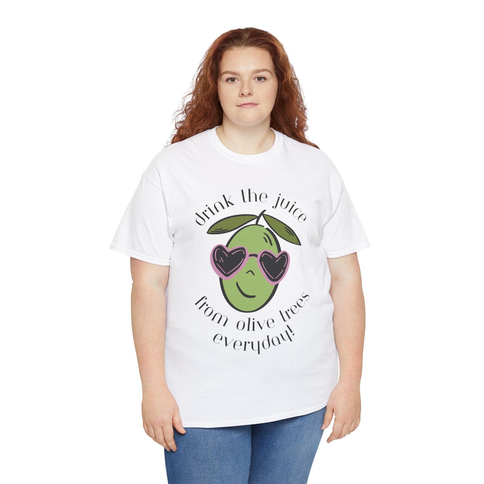 Drink skincare / olive trees / olive cartoon / Unisex Heavy Cotton Tee