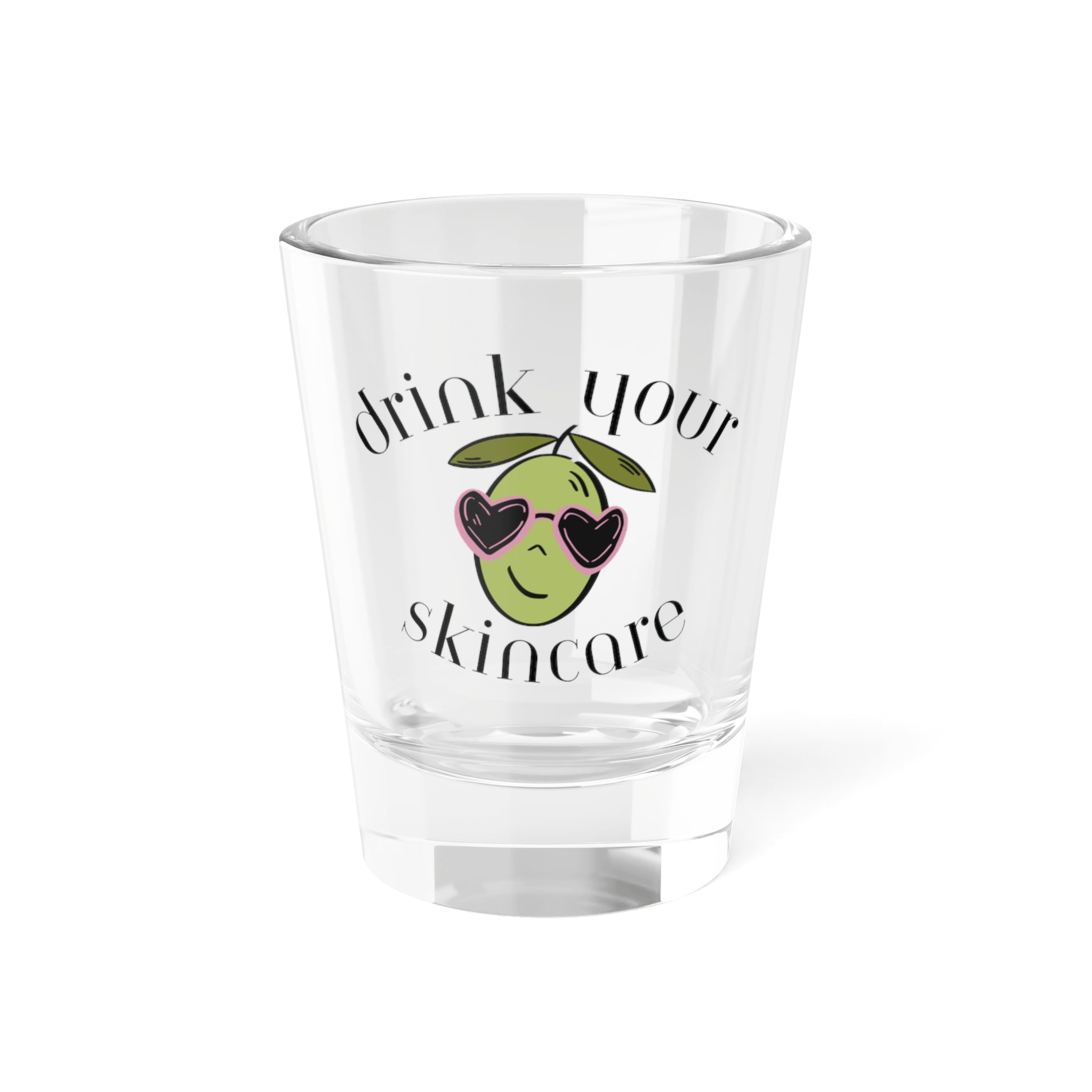Drink your skincare / olive tree cartoon / Shot Glass, 1.5oz