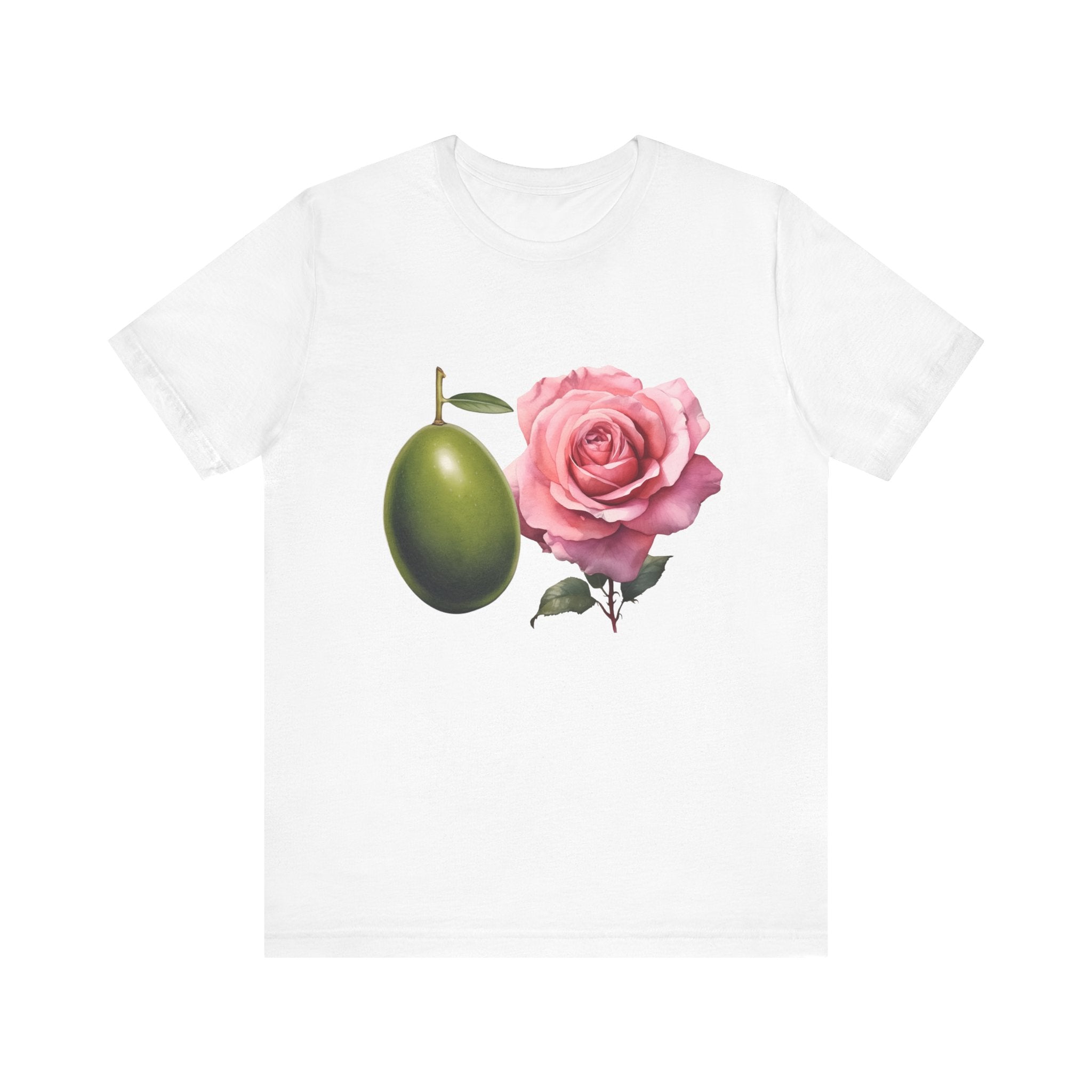 Olives and roses / Hydroxytyrosol makeup / Olive trees / Unisex Jersey Short Sleeve Tee