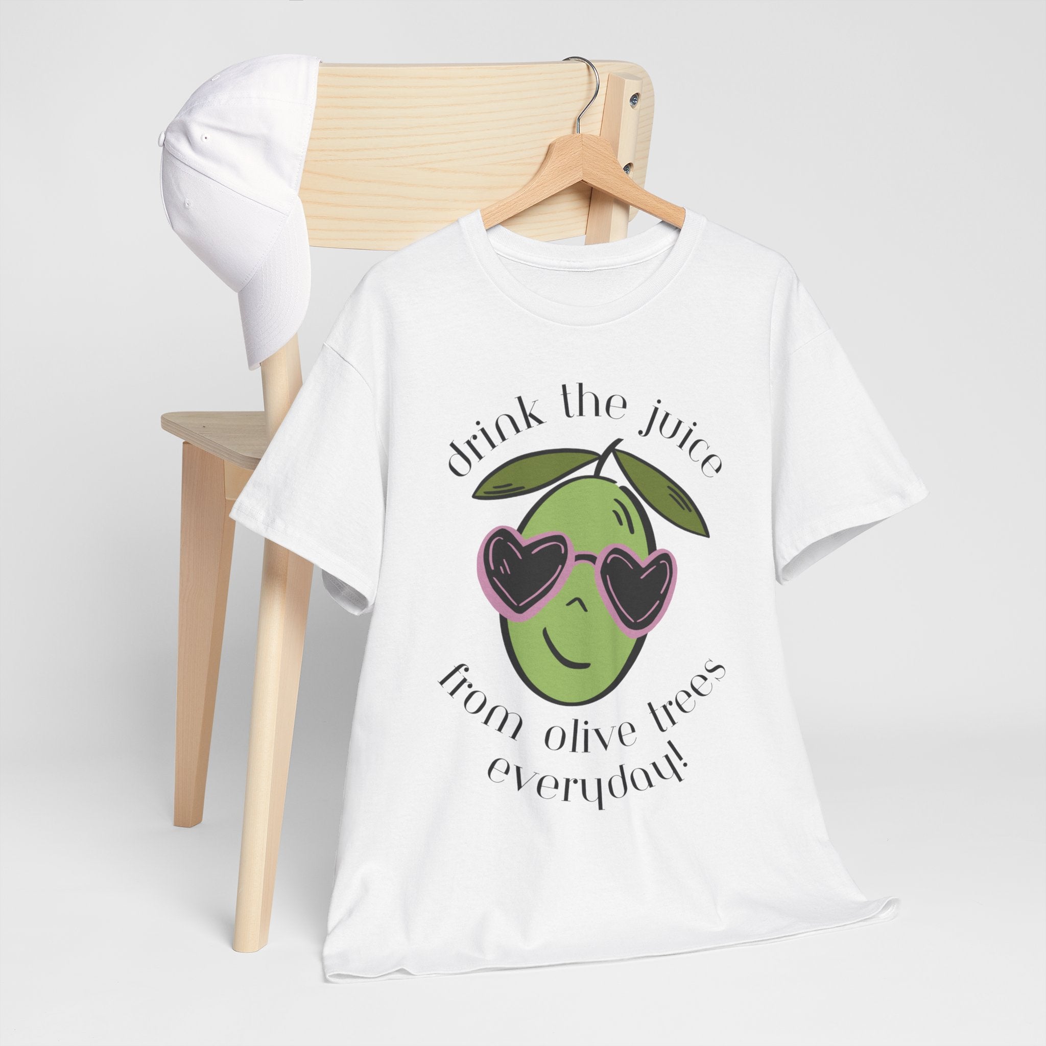 Drink skincare / olive trees / olive cartoon / Unisex Heavy Cotton Tee