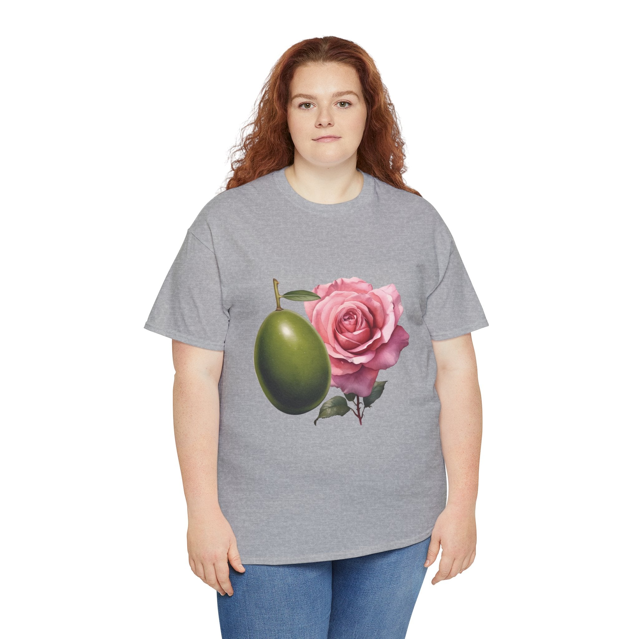 Olives and roses / olive trees / rose and olive cartoon / Unisex Heavy Cotton Tee