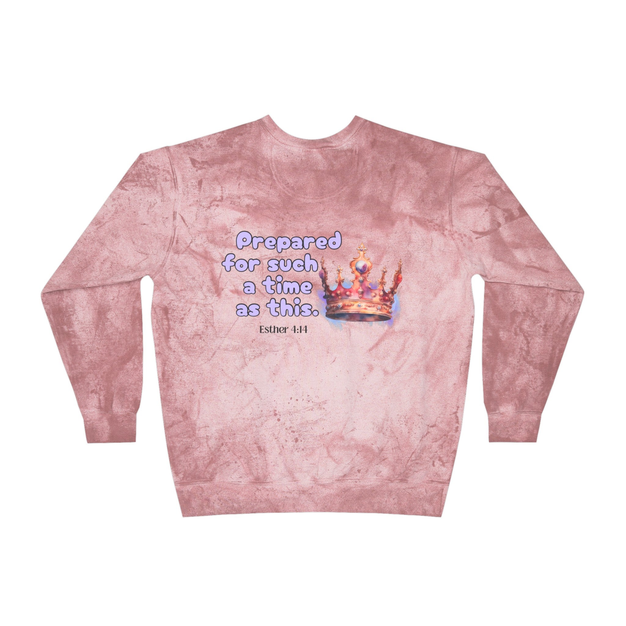 In my Esther era / hand drawn shirt / Bible gift / shirt /  Unisex Color Blast Crewneck Sweatshirt