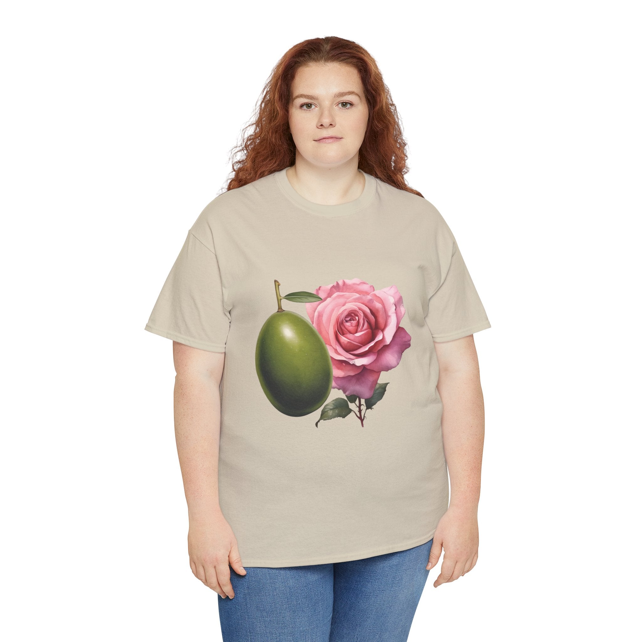 Olives and roses / olive trees / rose and olive cartoon / Unisex Heavy Cotton Tee