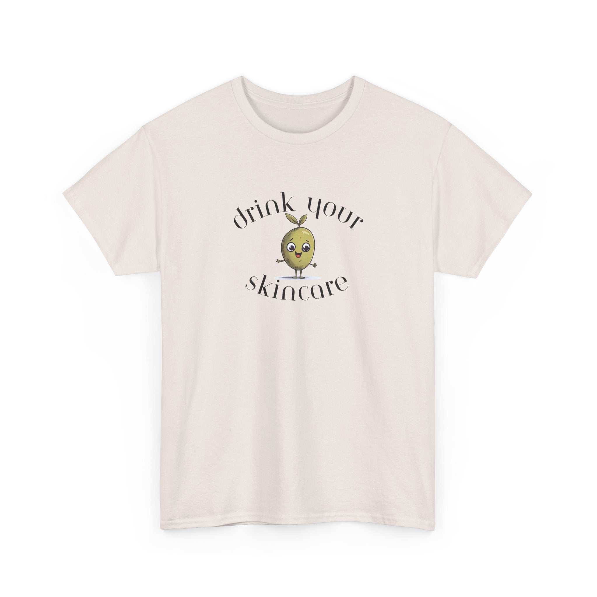 Drink your skincare / olive trees / olive cartoon / Unisex Heavy Cotton Tee