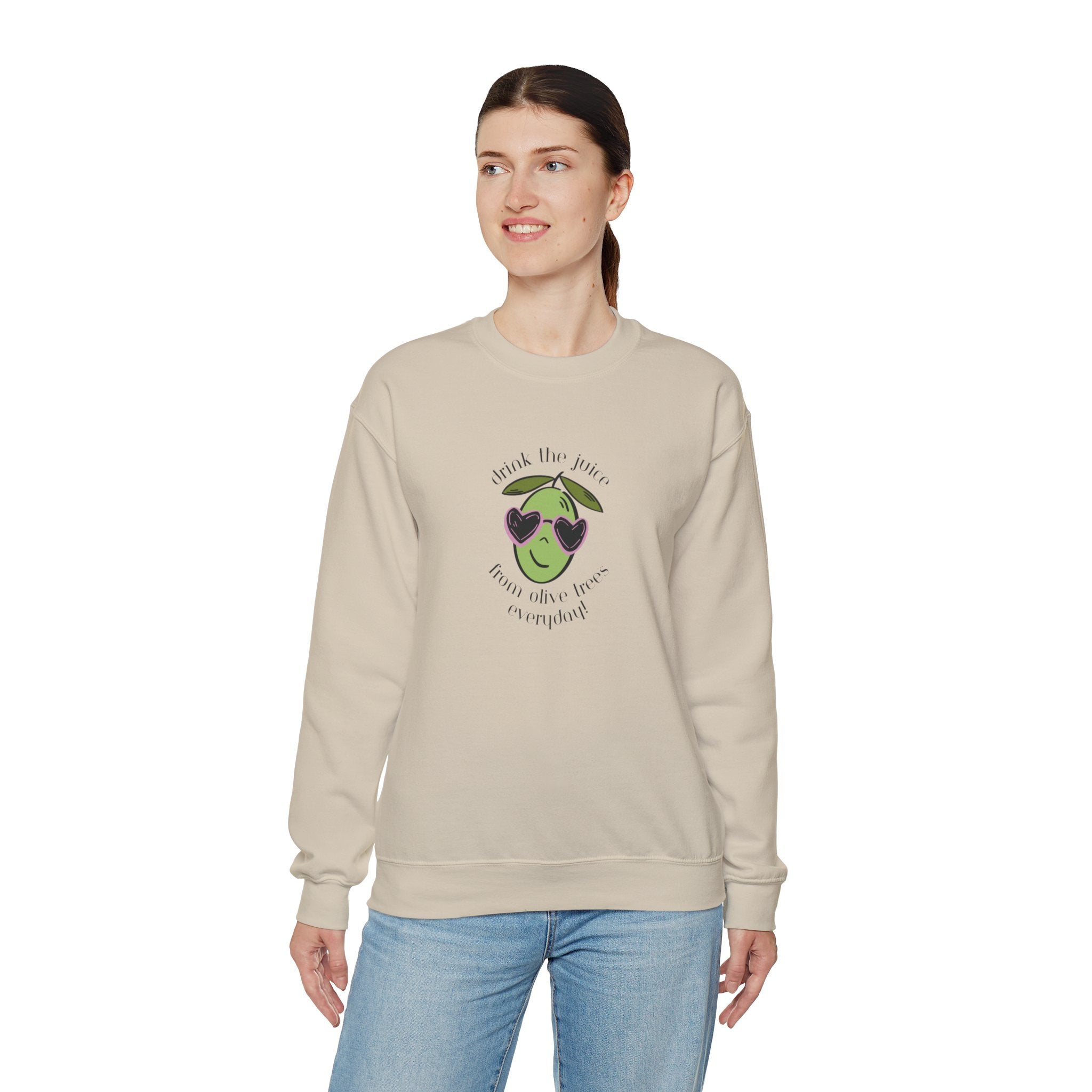 Drink an olive tree everyday / waterless beauty / olive tree / Unisex Heavy Blend™ Crewneck Sweatshirt