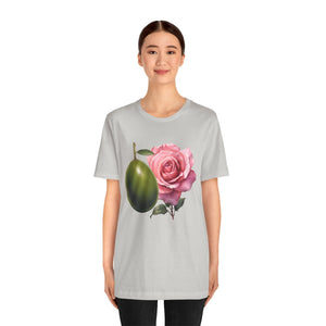 Olives and roses / Hydroxytyrosol makeup / Olive trees / Unisex Jersey Short Sleeve Tee