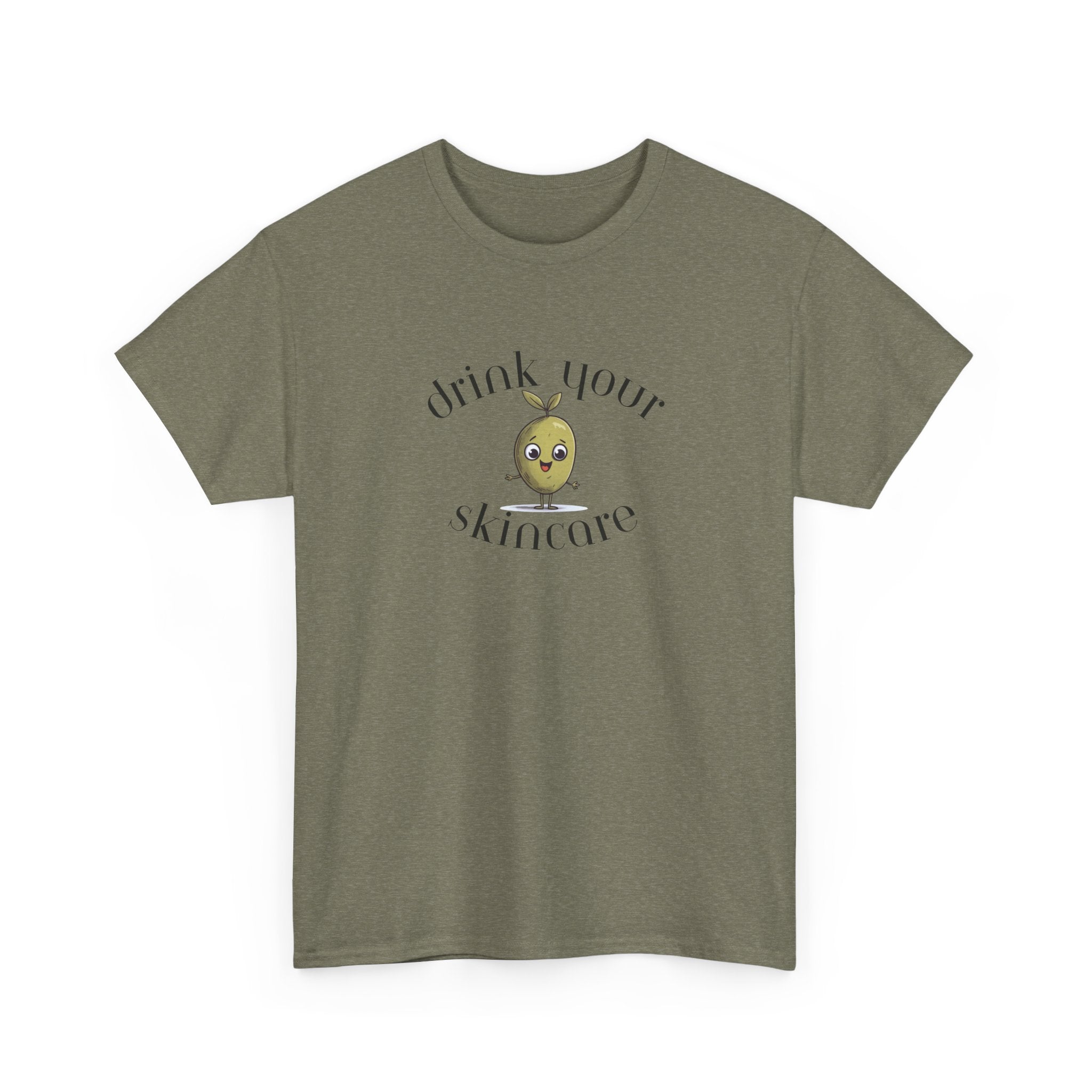 Drink your skincare / olive trees / olive cartoon / Unisex Heavy Cotton Tee