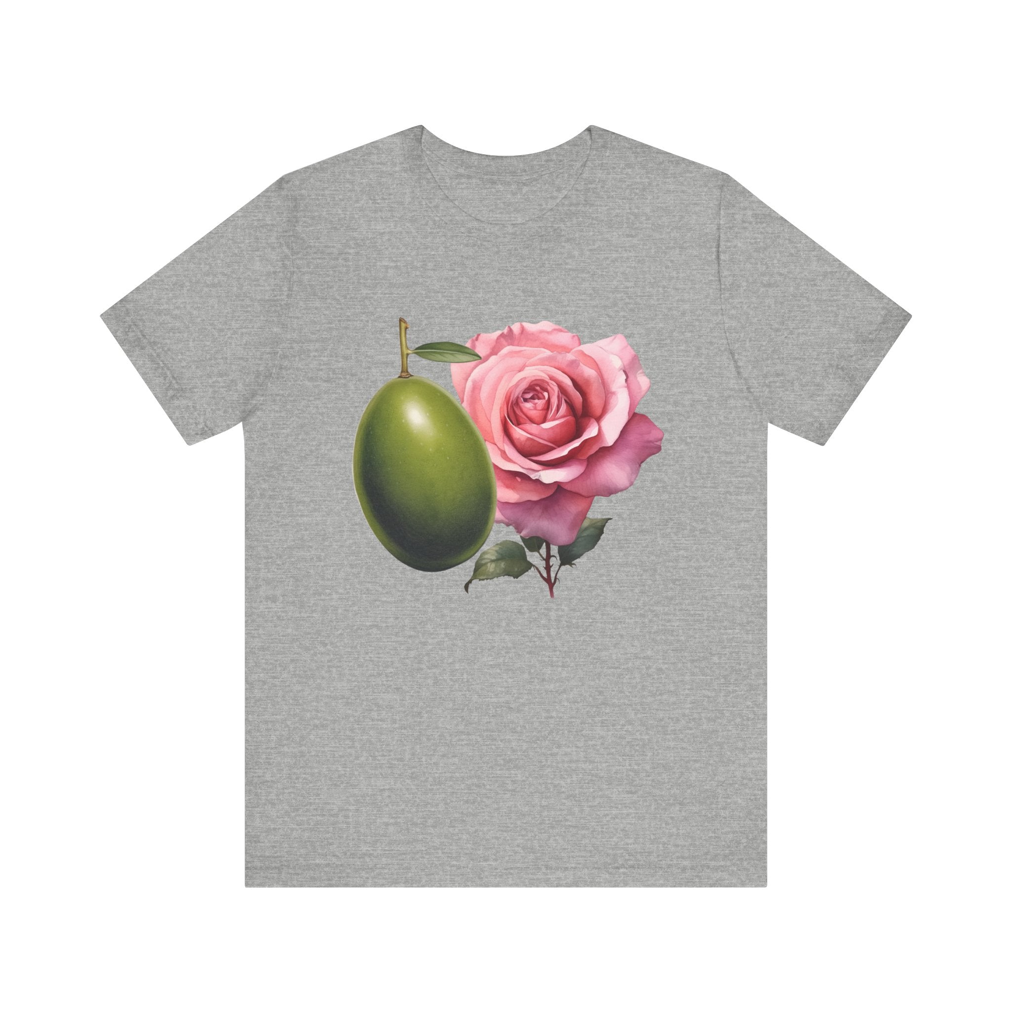 Olives and roses / Hydroxytyrosol makeup / Olive trees / Unisex Jersey Short Sleeve Tee