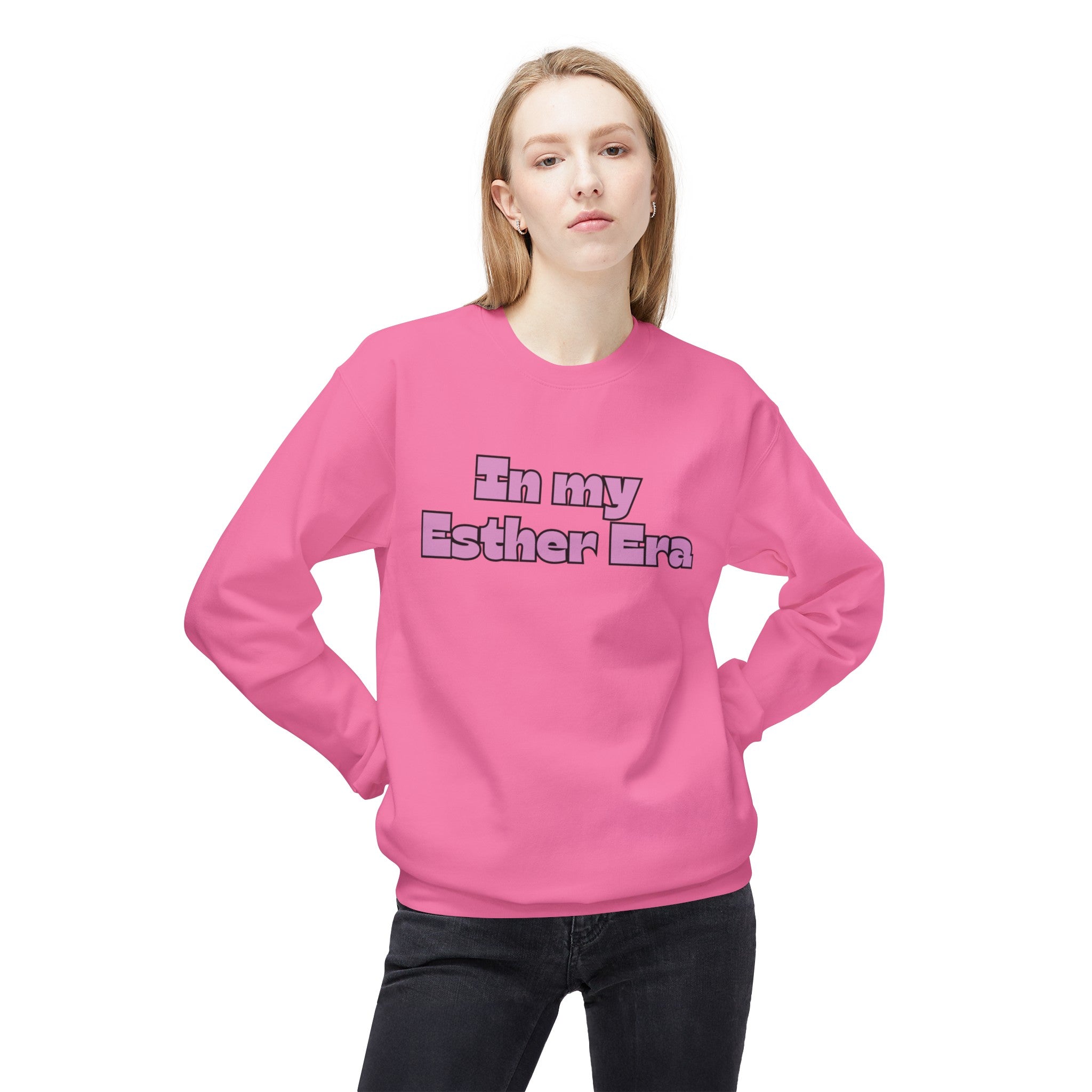 In my Esther era / hand drawn shirt / Bible gift / shirt /  Unisex Midweight Softstyle Fleece Crewneck Sweatshirt