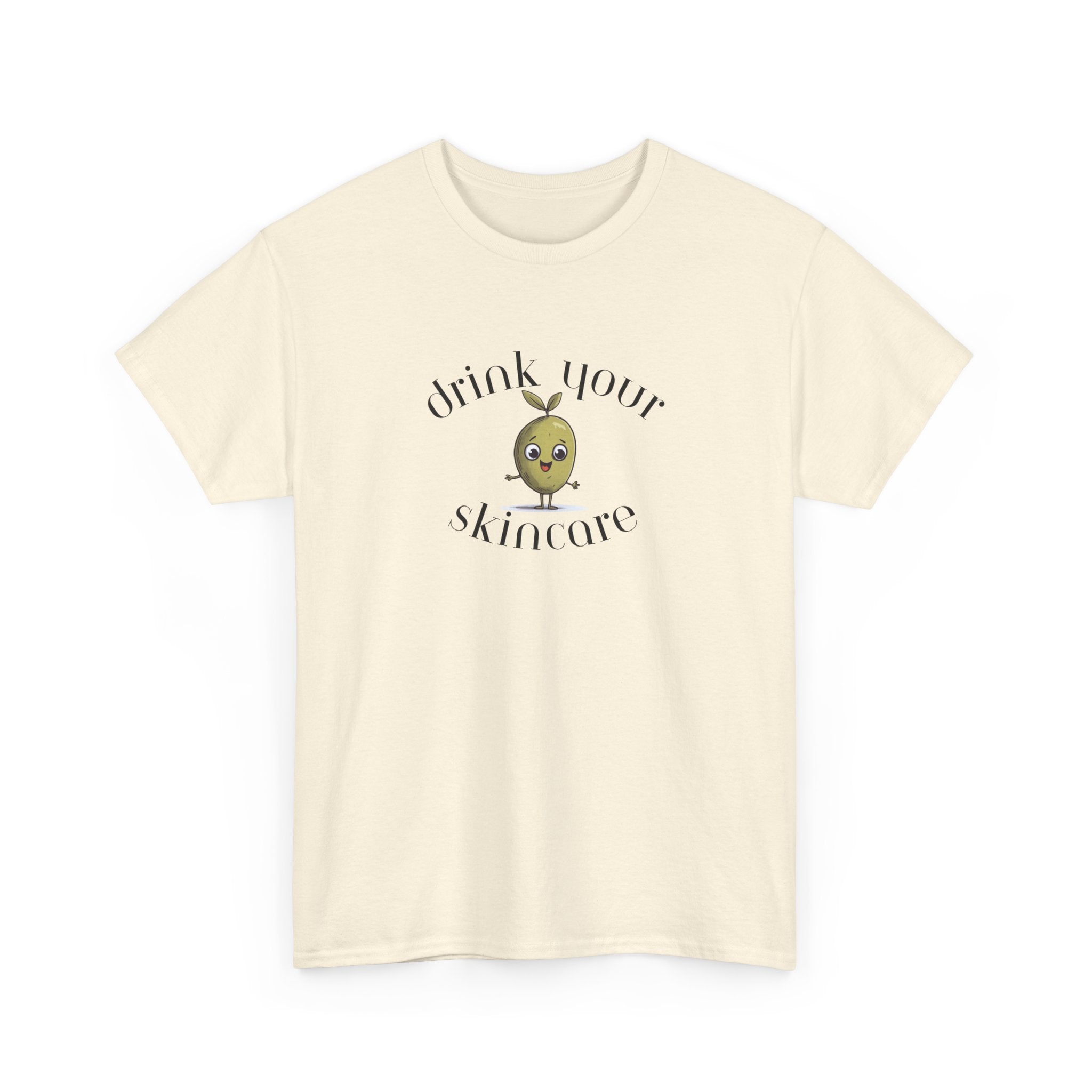 Drink your skincare / olive trees / olive cartoon / Unisex Heavy Cotton Tee