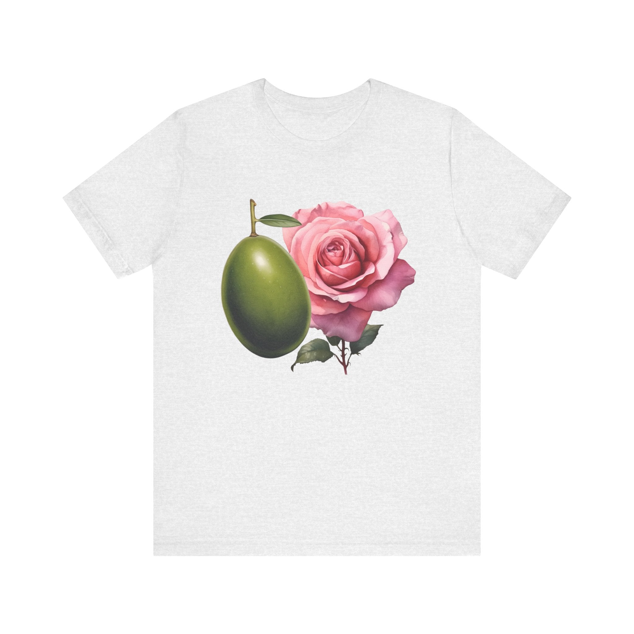 Olives and roses / Hydroxytyrosol makeup / Olive trees / Unisex Jersey Short Sleeve Tee