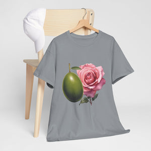 Olives and roses / olive trees / rose and olive cartoon / Unisex Heavy Cotton Tee