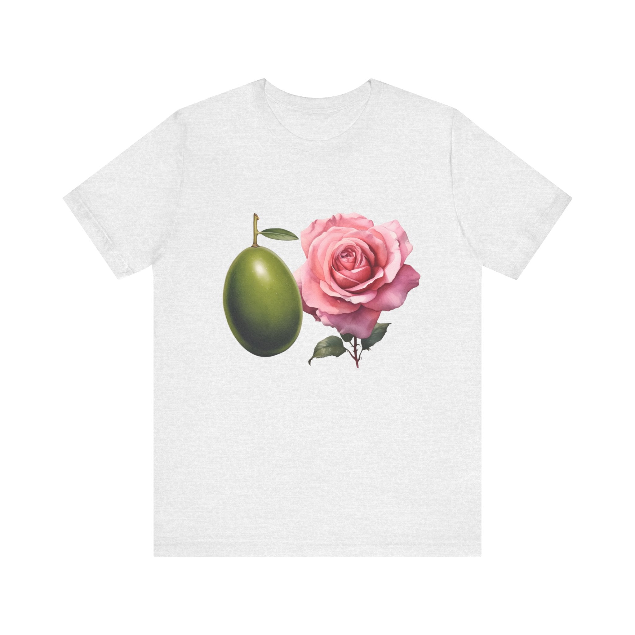 Olives and roses / Hydroxytyrosol makeup / Olive trees / Unisex Jersey Short Sleeve Tee