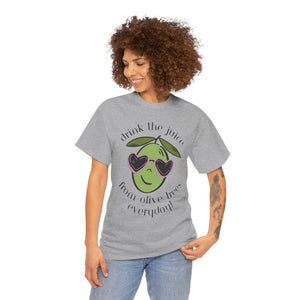 Drink skincare / olive trees / olive cartoon / Unisex Heavy Cotton Tee