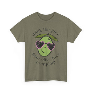 Drink skincare / olive trees / olive cartoon / Unisex Heavy Cotton Tee