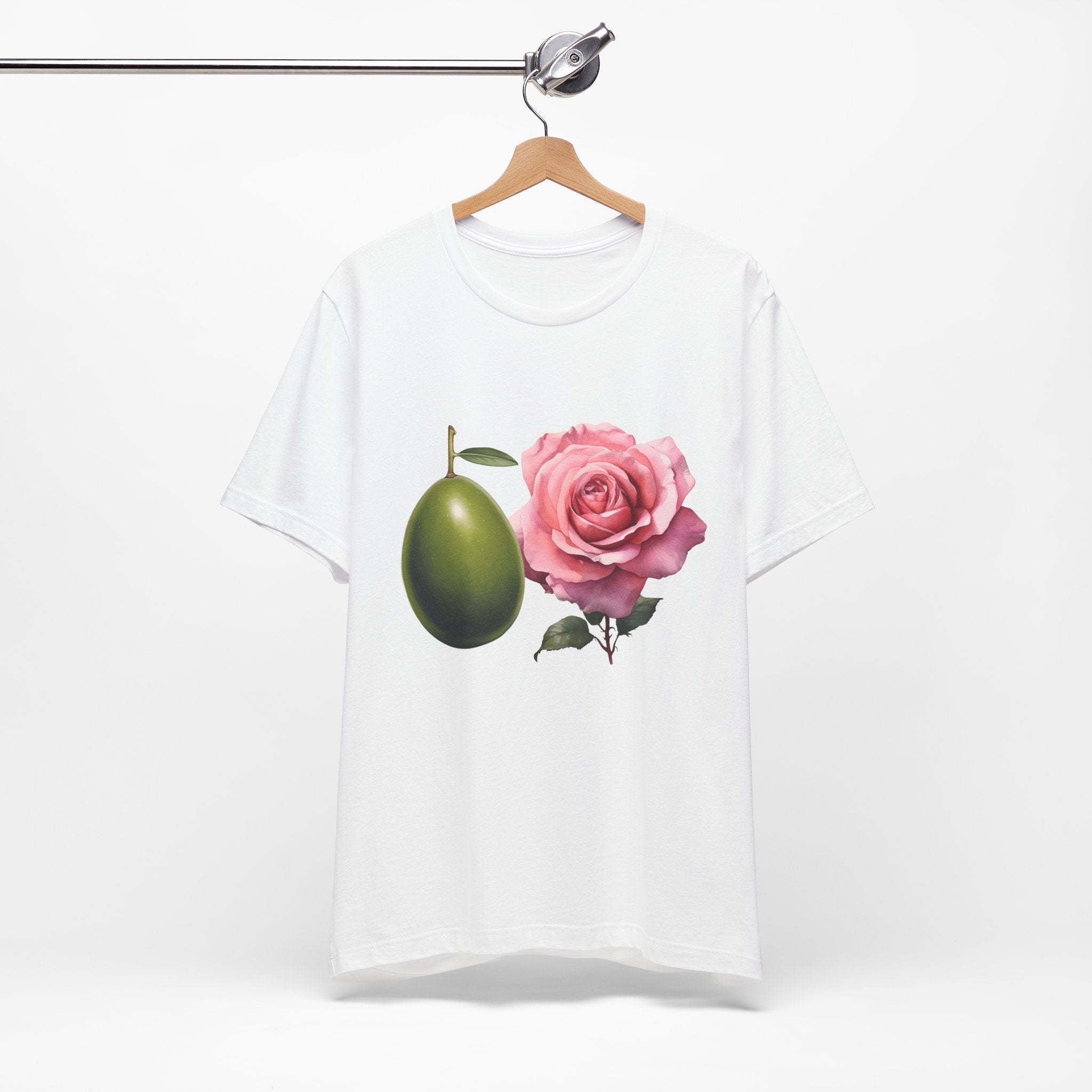 Olives and roses / Hydroxytyrosol makeup / Olive trees / Unisex Jersey Short Sleeve Tee