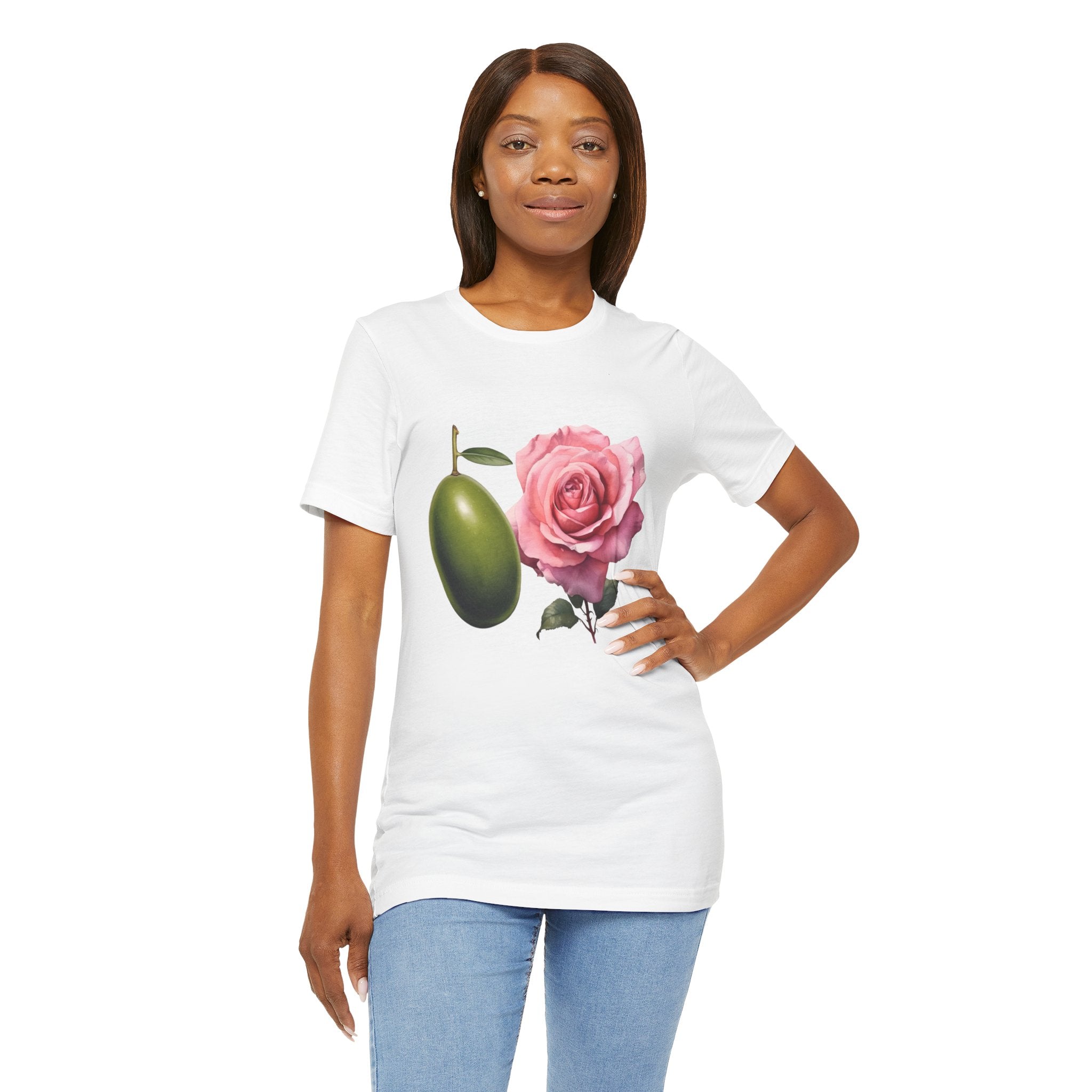 Olives and roses / Hydroxytyrosol makeup / Olive trees / Unisex Jersey Short Sleeve Tee