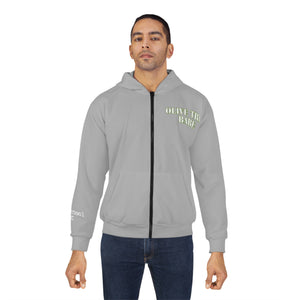 Olive Tree Babe / Hydroxytyrosol dealer / Unisex Zip Hoodie (AOP) / gray sweatshrt