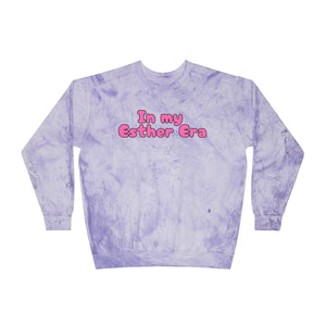 In my Esther era / hand drawn shirt / Bible gift / shirt /  Unisex Color Blast Crewneck Sweatshirt